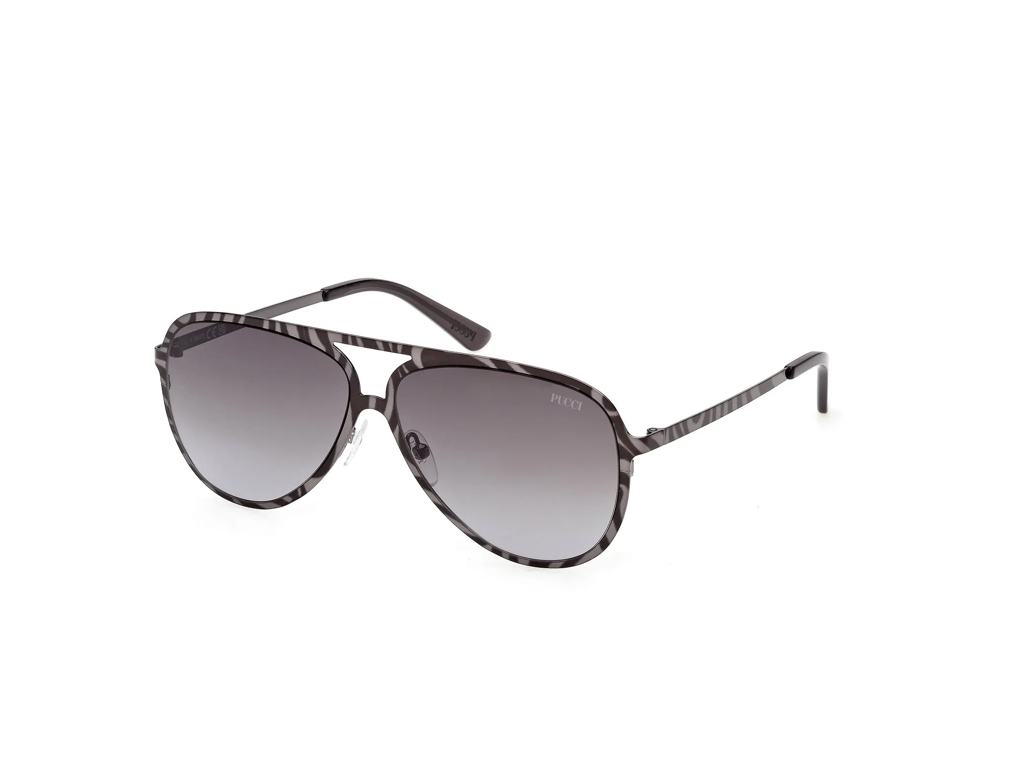 Emilio Pucci EP0247 05B Occhiali da sole Metallo Nero Fumo Pilot Normale - immagine 1