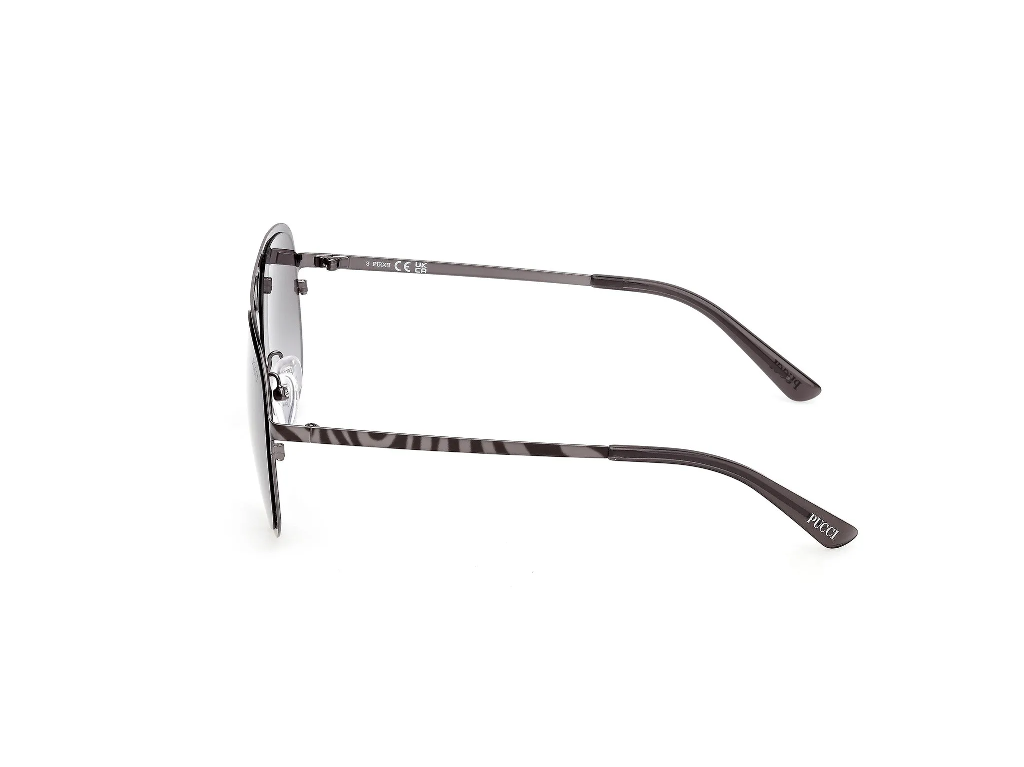 Emilio Pucci EP0247 05B Occhiali da sole Metallo Nero Fumo Pilot Normale - immagine 3
