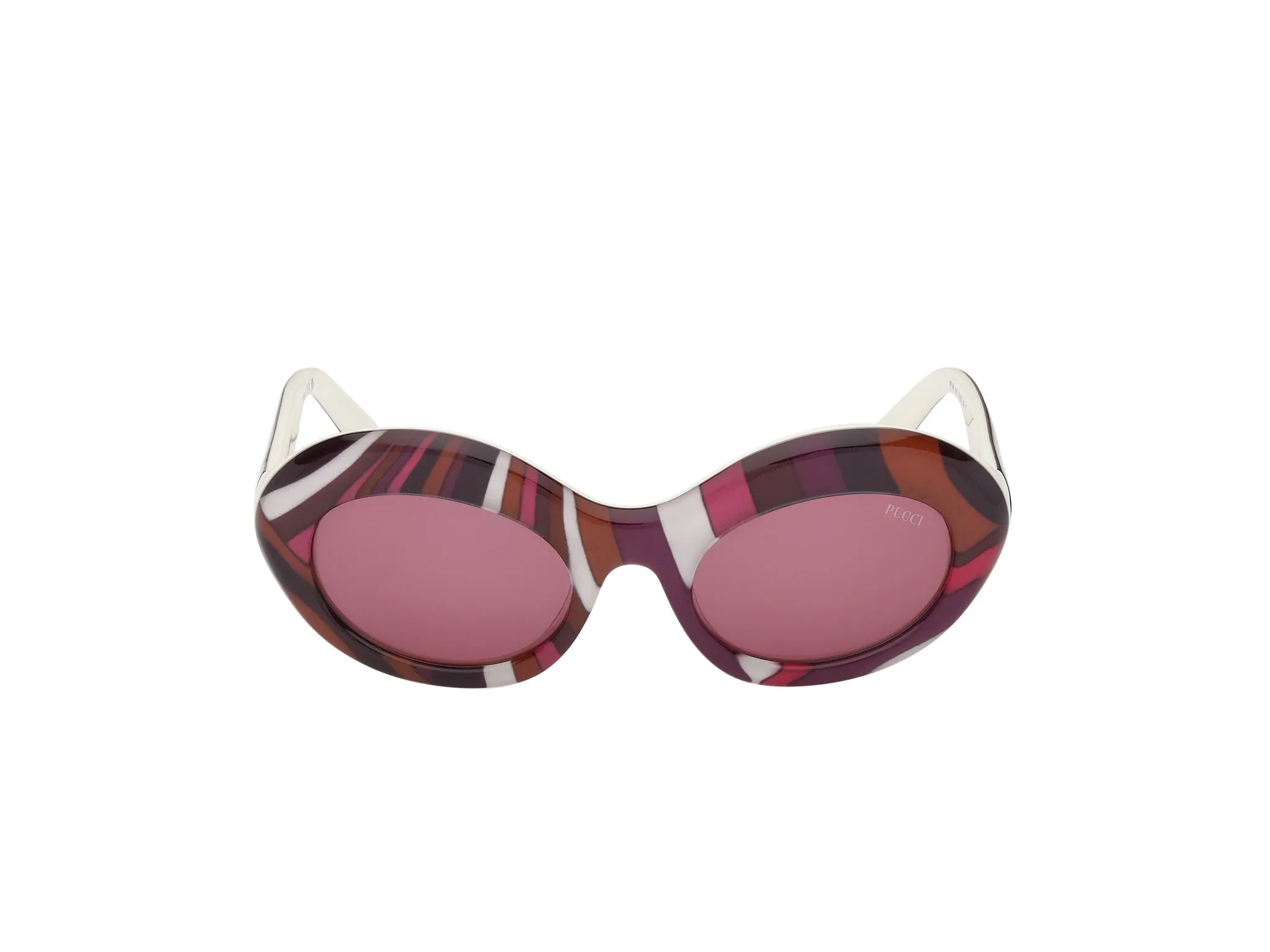 Emilio Pucci EP0246 99S Occhiali da sole Acetato Multi-colore Bordeaux Rotonda Normale - immagine 2