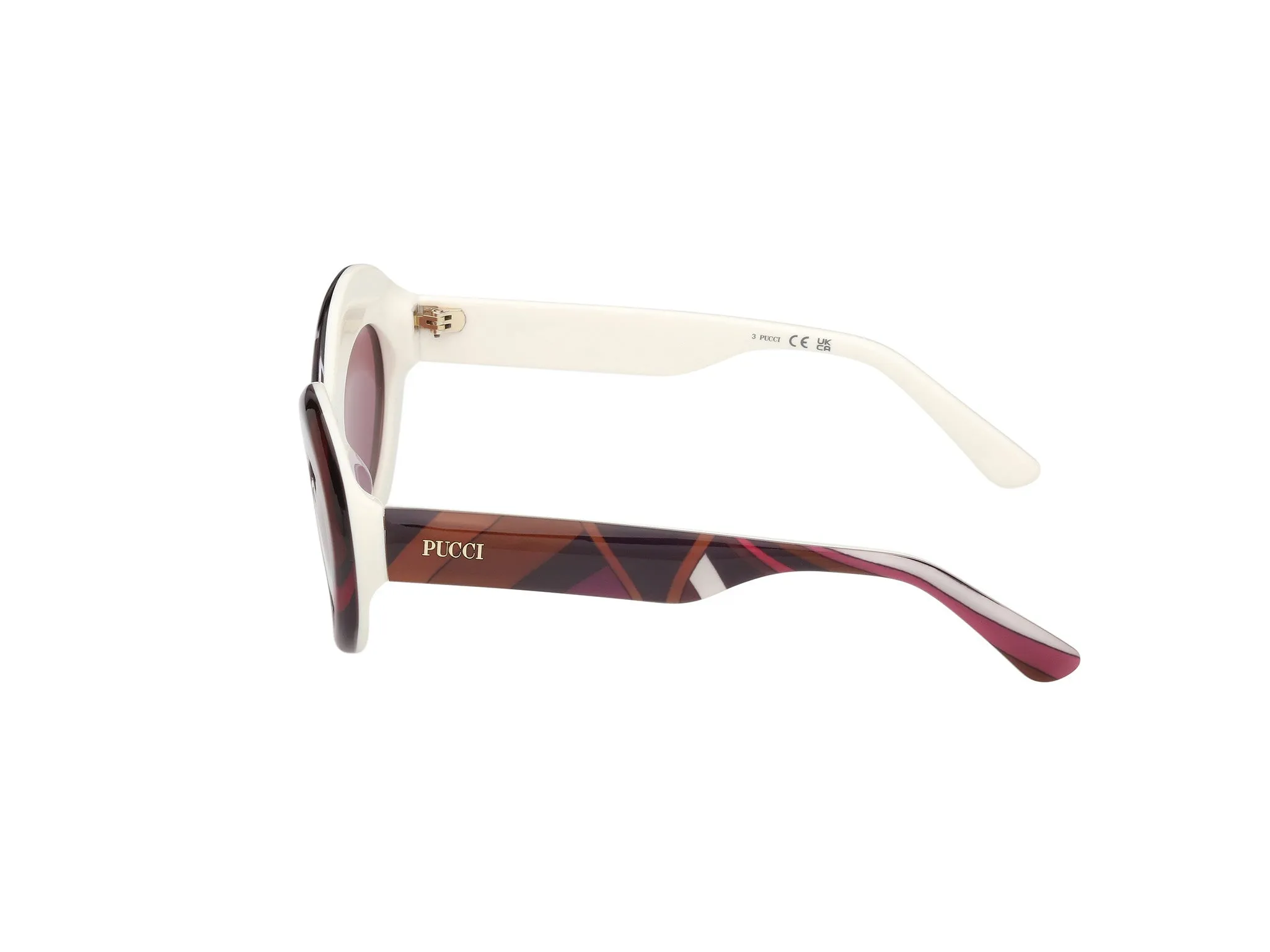 Emilio Pucci EP0246 99S Occhiali da sole Acetato Multi-colore Bordeaux Rotonda Normale - immagine 3