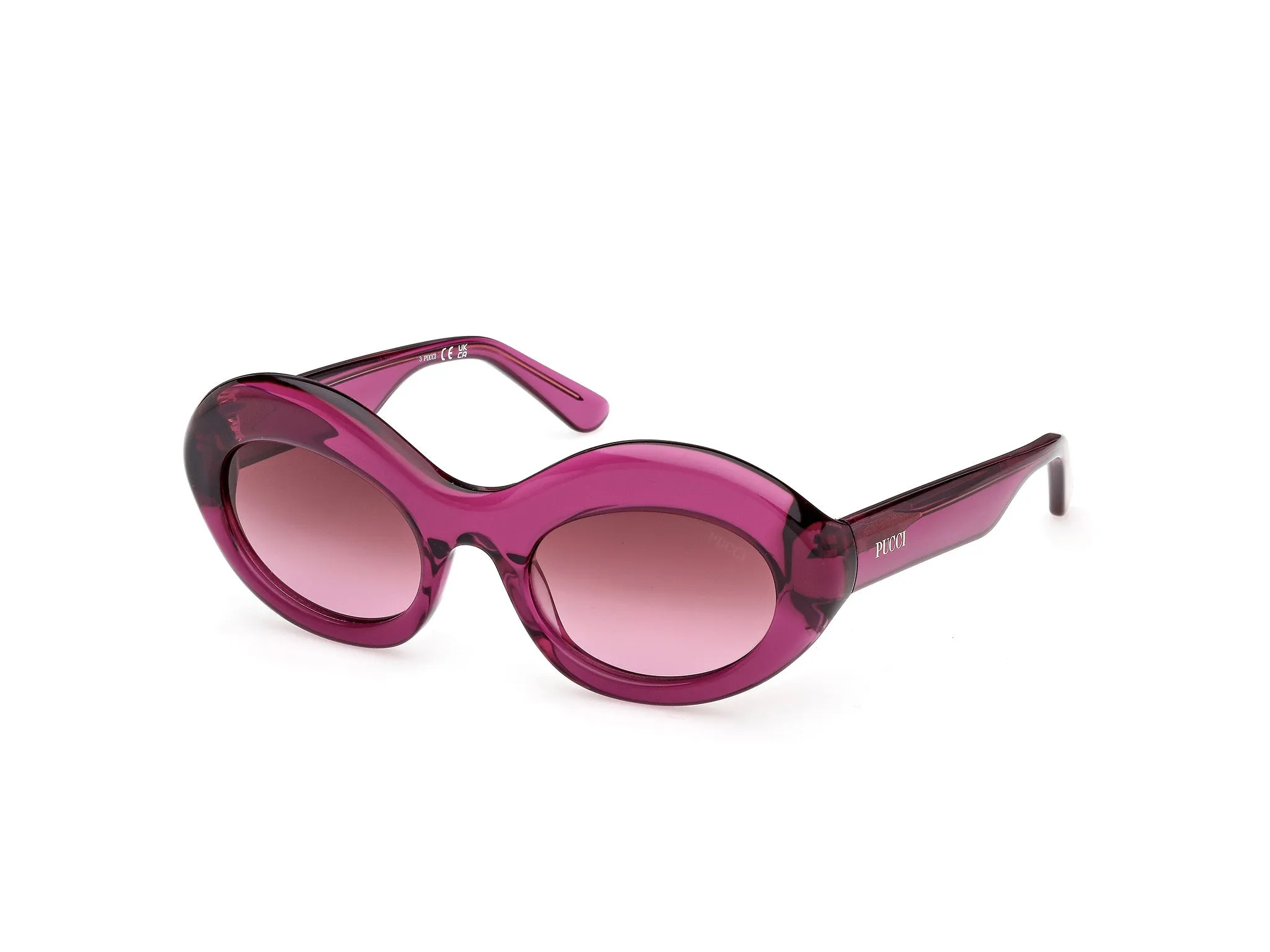Emilio Pucci EP0246 81T Occhiali da sole Acetato Viola Bordeaux Rotonda Normale - immagine 1