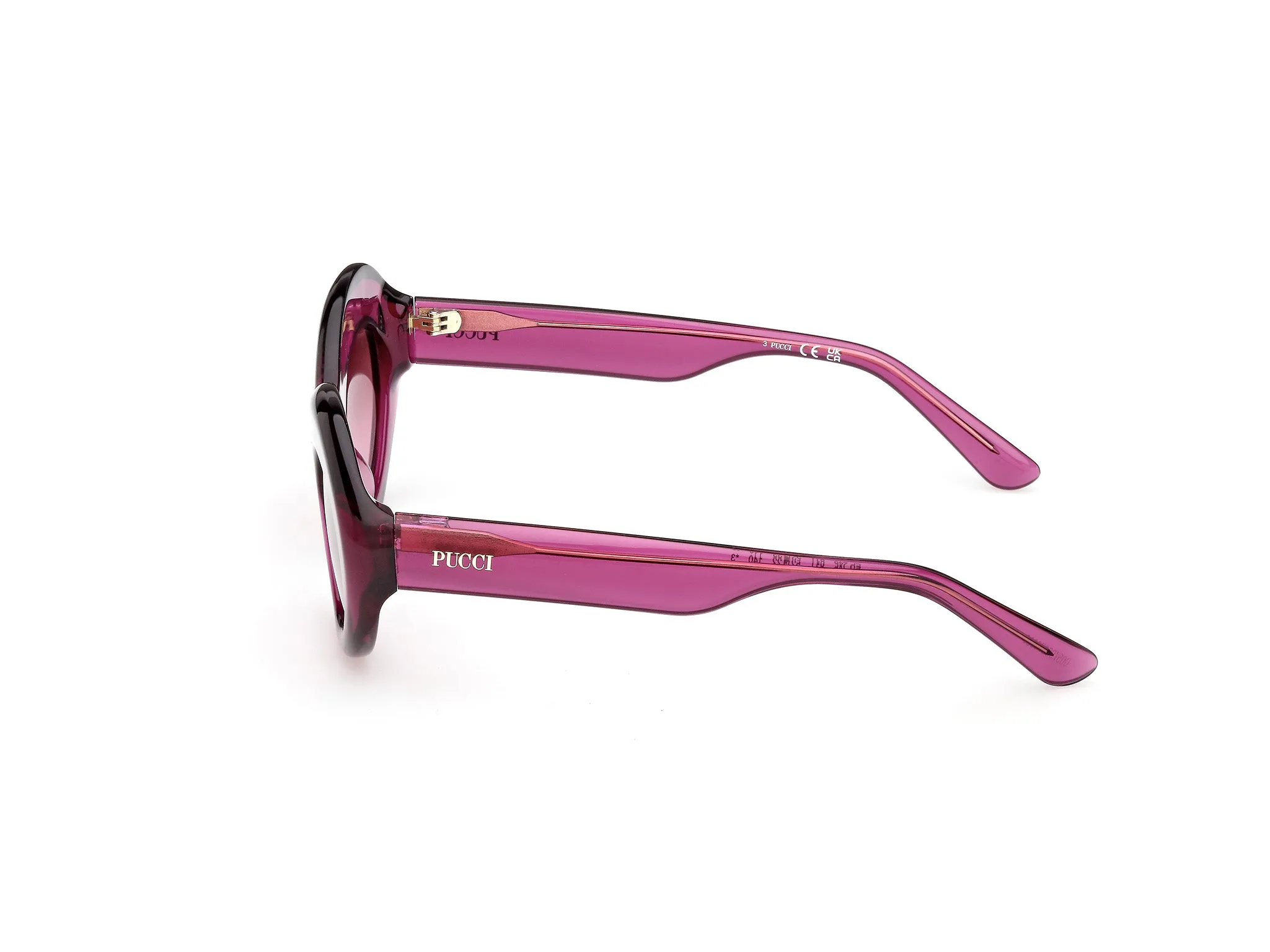 Emilio Pucci EP0246 81T Occhiali da sole Acetato Viola Bordeaux Rotonda Normale - immagine 3