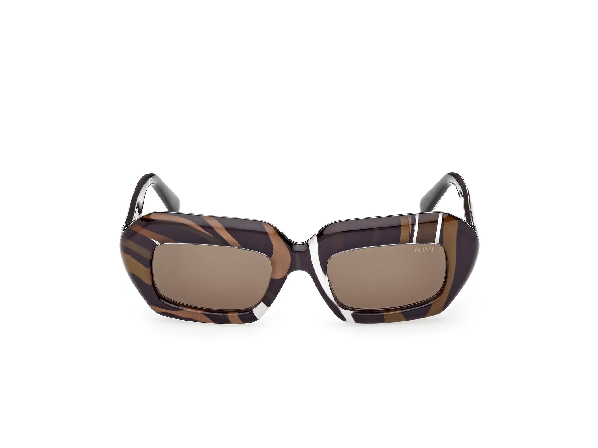 Emilio Pucci EP0245 99E Occhiali da sole Acetato Multi-colore Marrone Squadrata Normale - immagine 2