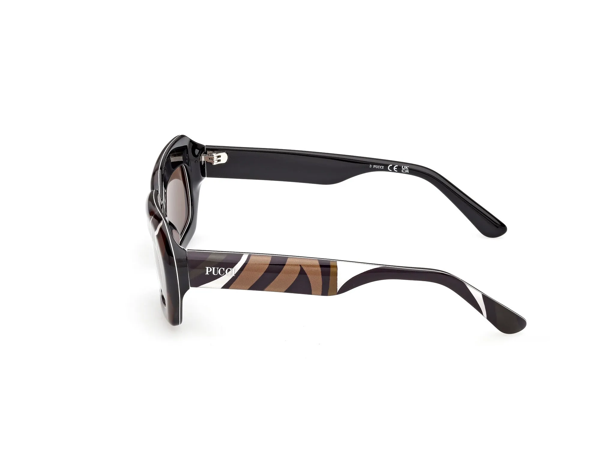 Emilio Pucci EP0245 99E Occhiali da sole Acetato Multi-colore Marrone Squadrata Normale - immagine 3