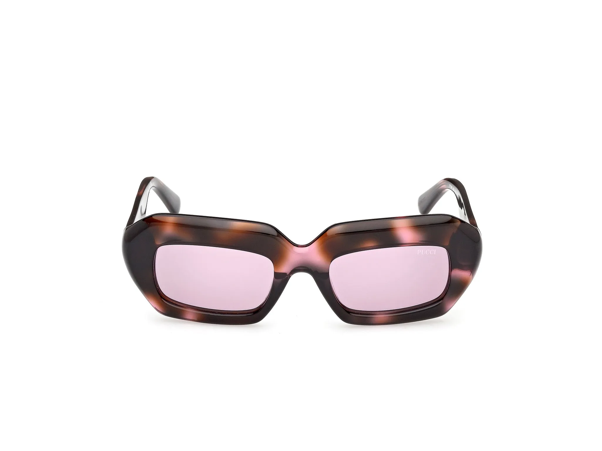 Emilio Pucci EP0245 55S Occhiali da sole Acetato Havana Bordeaux Squadrata Normale - immagine 2