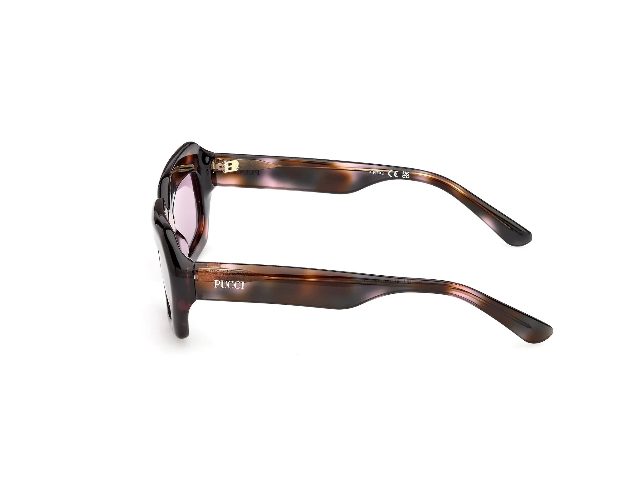 Emilio Pucci EP0245 55S Occhiali da sole Acetato Havana Bordeaux Squadrata Normale - immagine 3