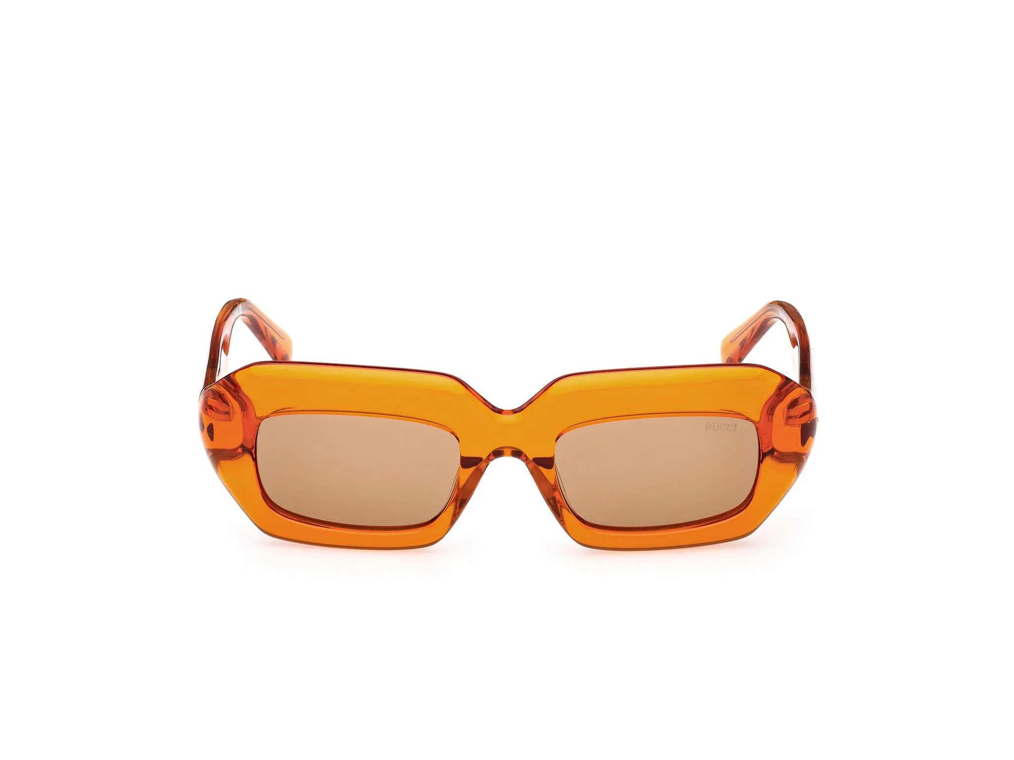 Emilio Pucci EP0245 42E Occhiali da sole Acetato Arancione Marrone Squadrata Normale - immagine 2