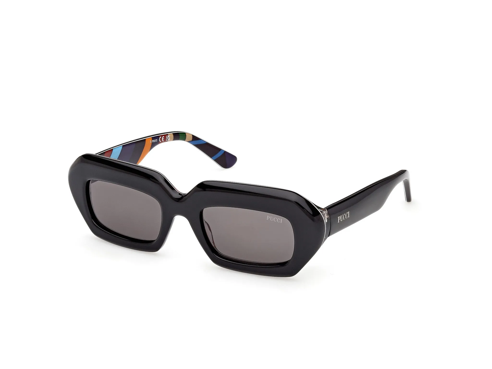 Emilio Pucci EP0245 05A Occhiali da sole Acetato Nero Fumo Squadrata Normale - immagine 1