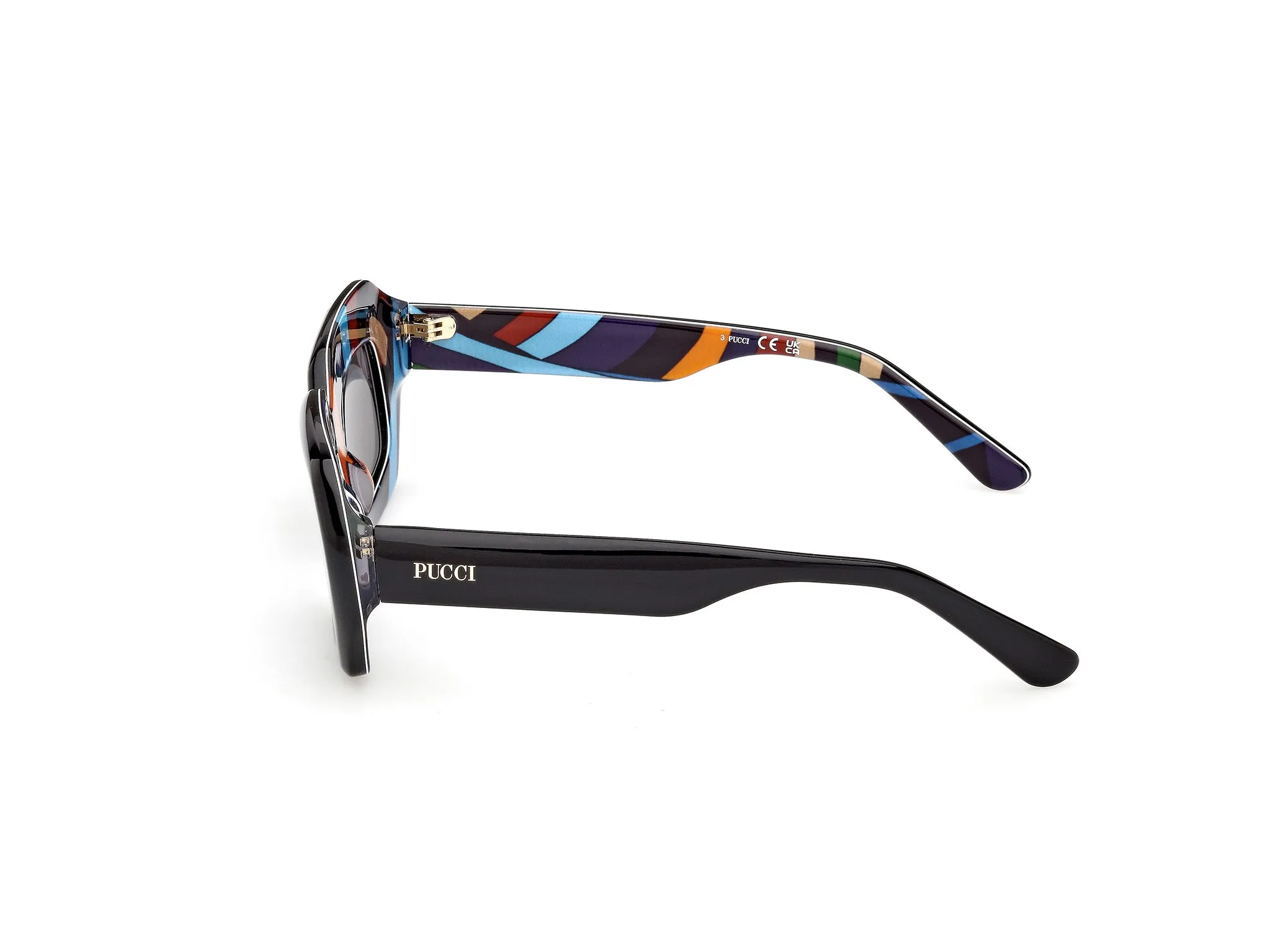 Emilio Pucci EP0245 05A Occhiali da sole Acetato Nero Fumo Squadrata Normale - immagine 3