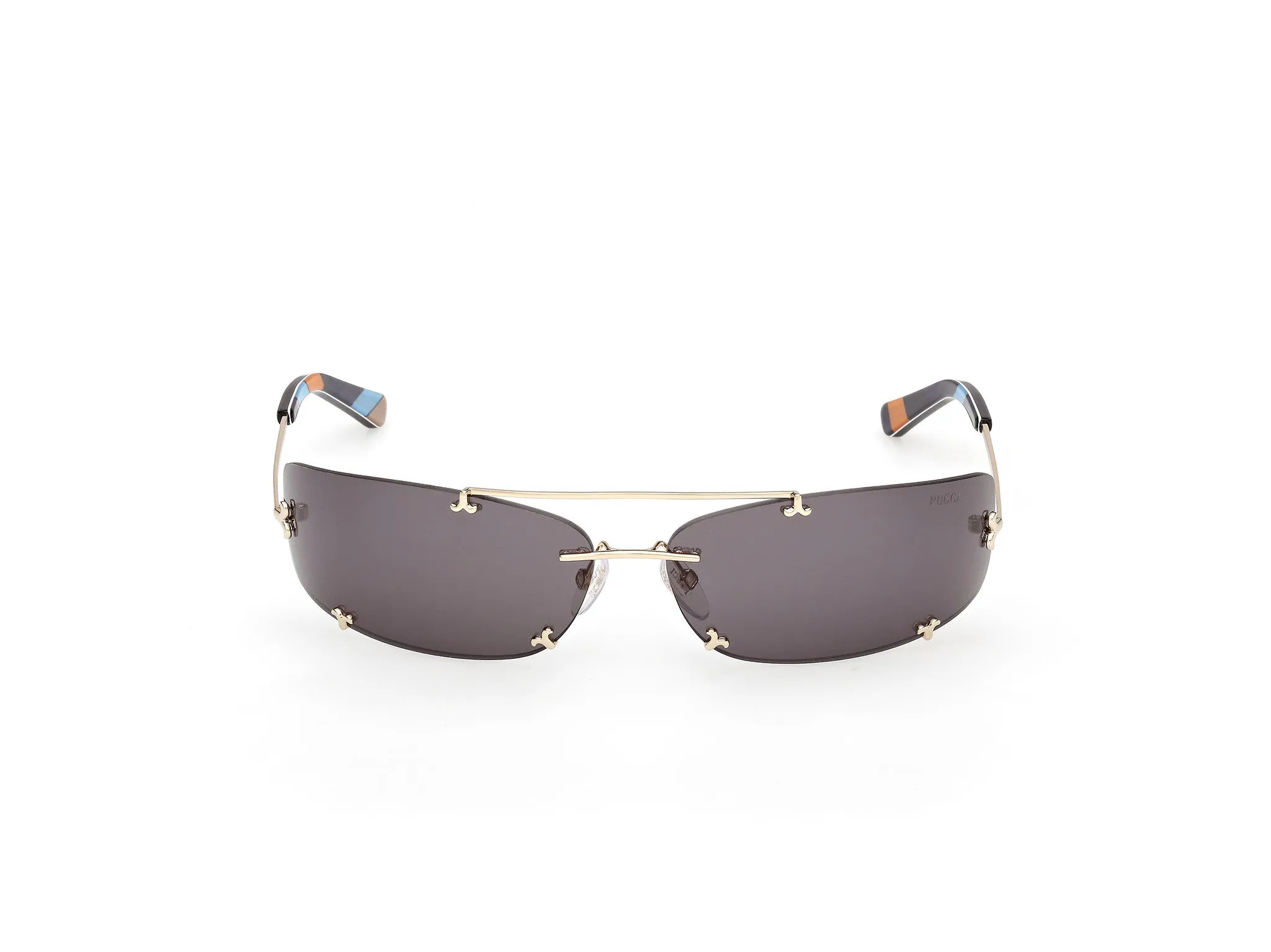 Emilio Pucci EP0244 32A Occhiali da sole Metallo Oro Fumo Maschera Normale - immagine 2