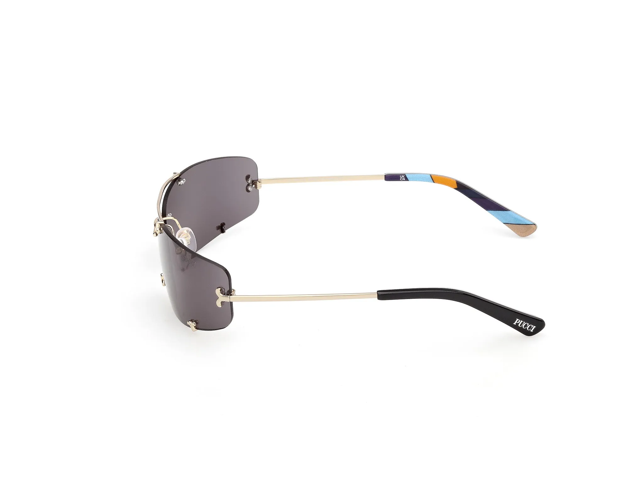 Emilio Pucci EP0244 32A Occhiali da sole Metallo Oro Fumo Maschera Normale - immagine 3