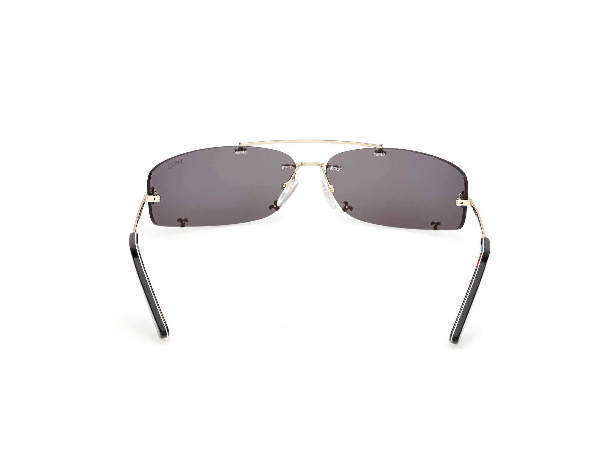 Emilio Pucci EP0244 32A Occhiali da sole Metallo Oro Fumo Maschera Normale - immagine 4