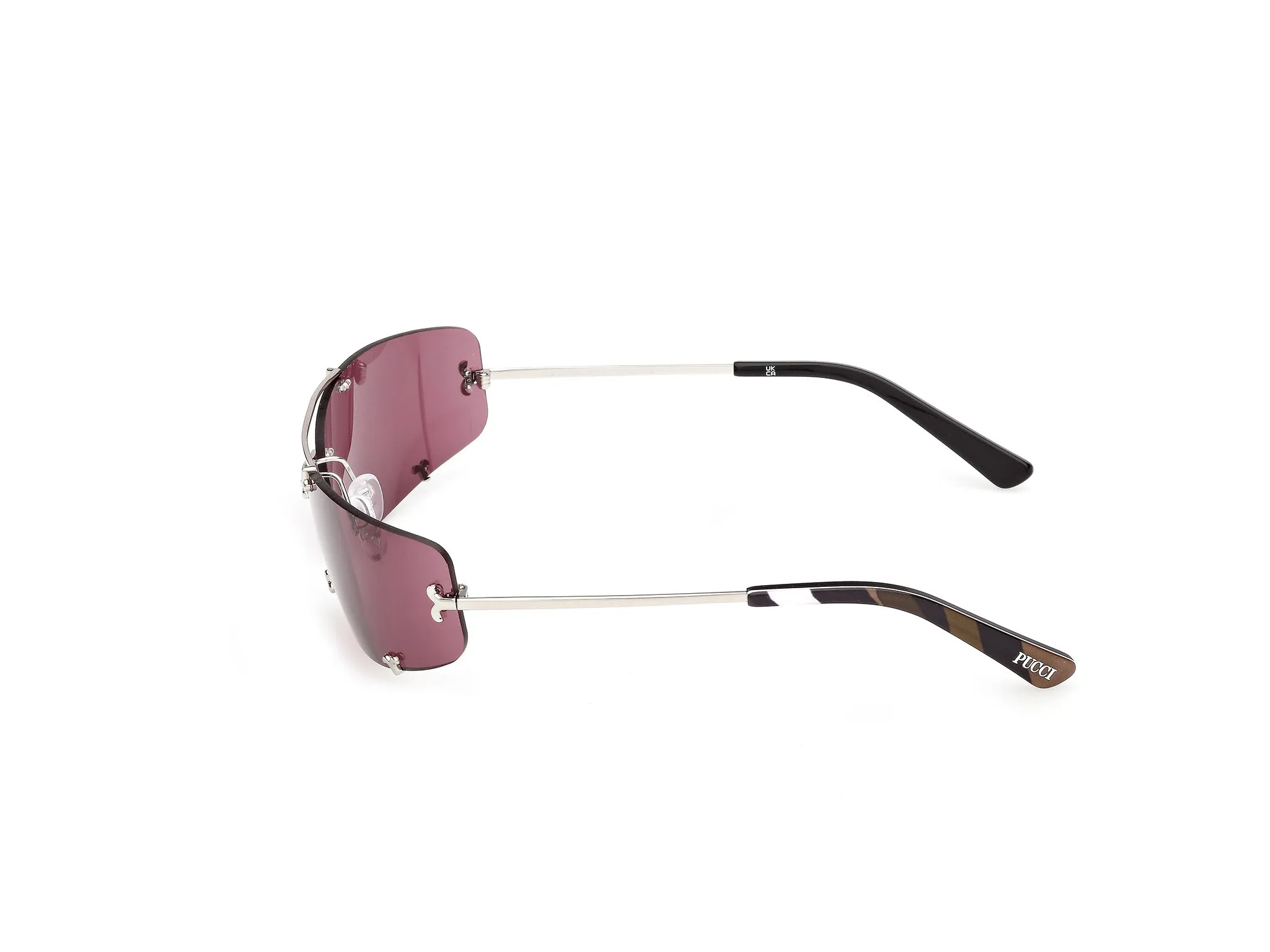 Emilio Pucci EP0244 16S Occhiali da sole Metallo Palladio Bordeaux Maschera Normale - immagine 3