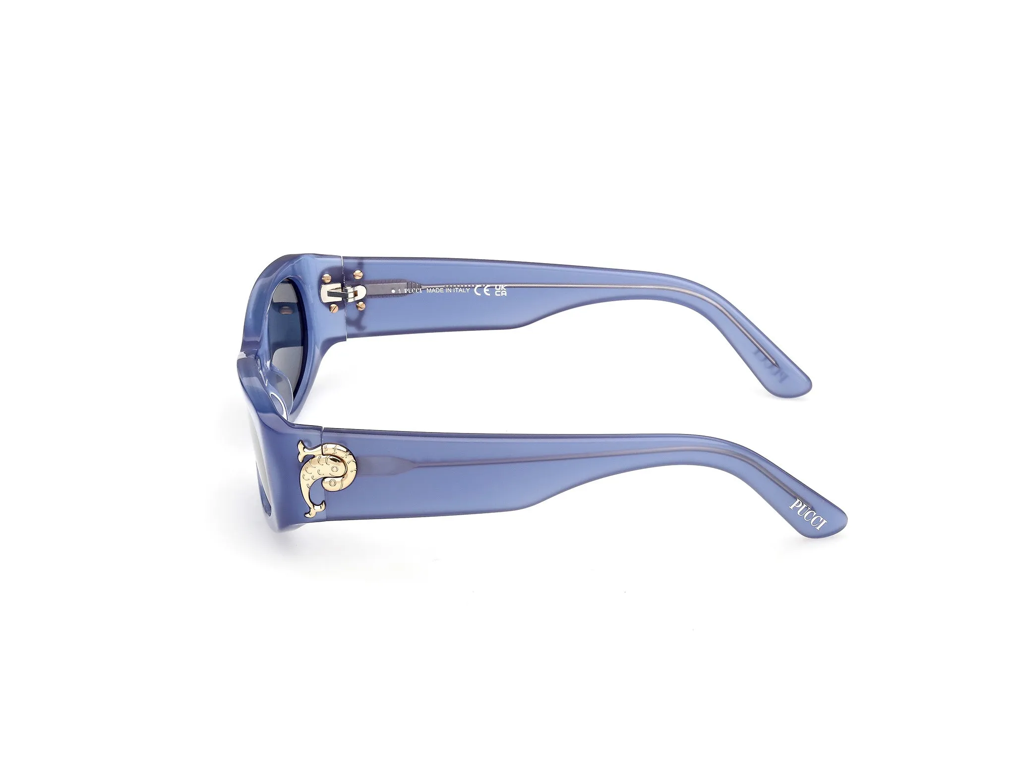 Emilio Pucci EP0243 90V Occhiali da sole Acetato Blu Blu Maschera Normale - immagine 3