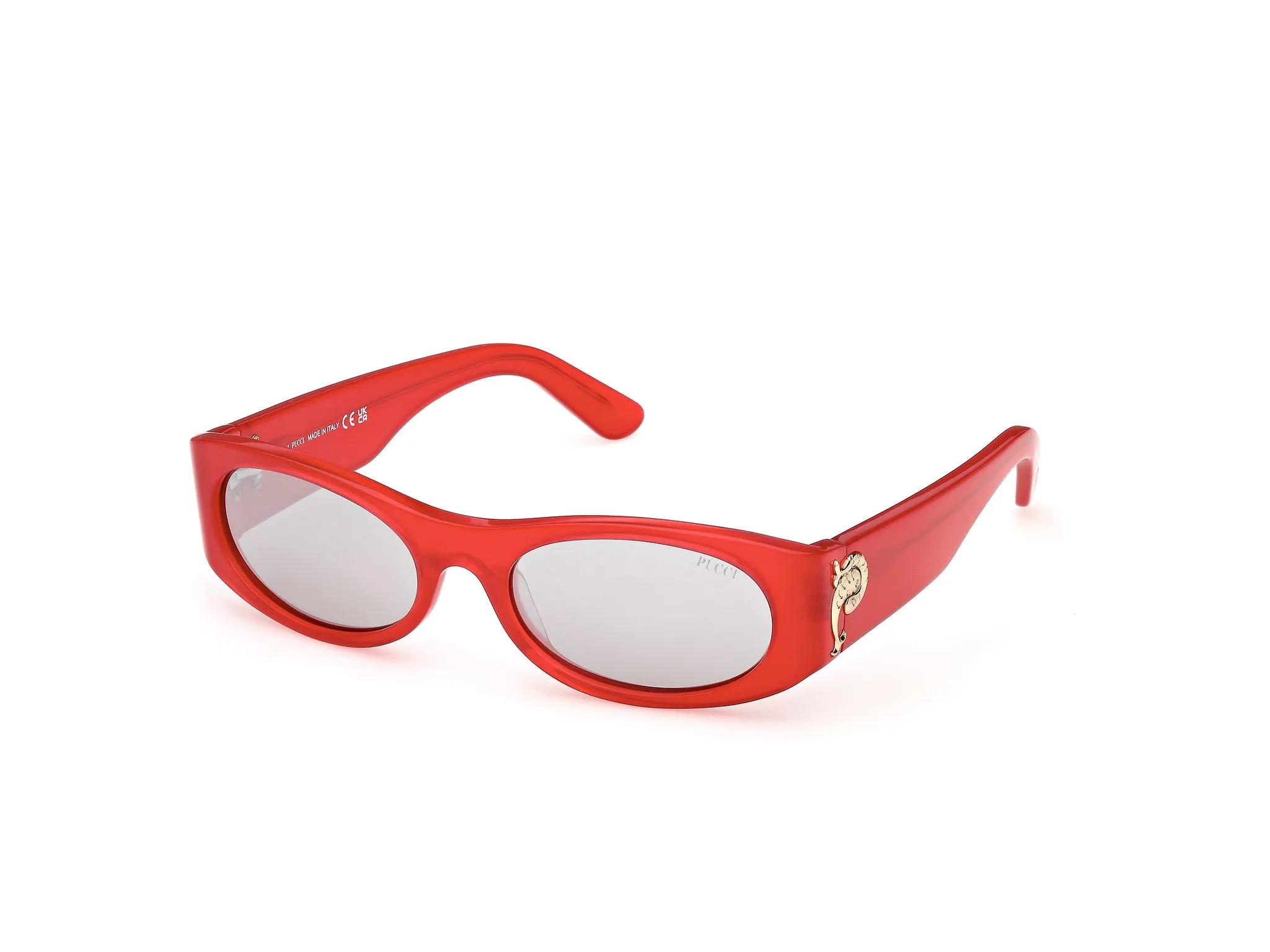 Emilio Pucci EP0243 66C Occhiali da sole Acetato Rosso Fumo Maschera Normale - immagine 1