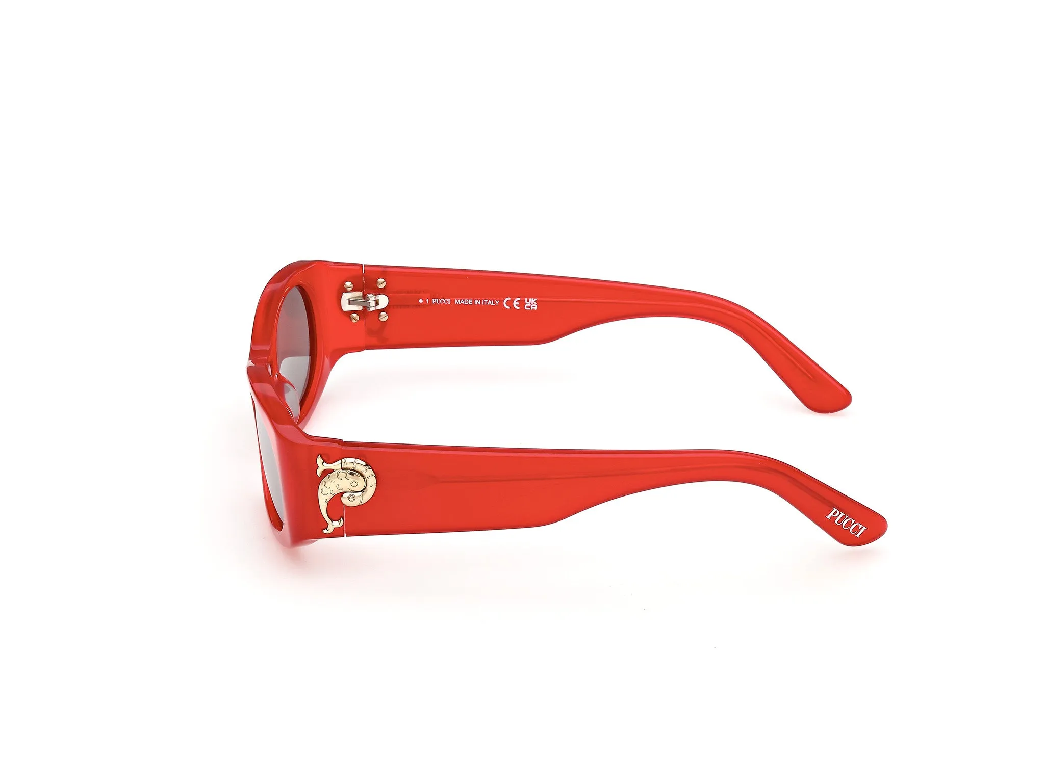 Emilio Pucci EP0243 66C Occhiali da sole Acetato Rosso Fumo Maschera Normale - immagine 3