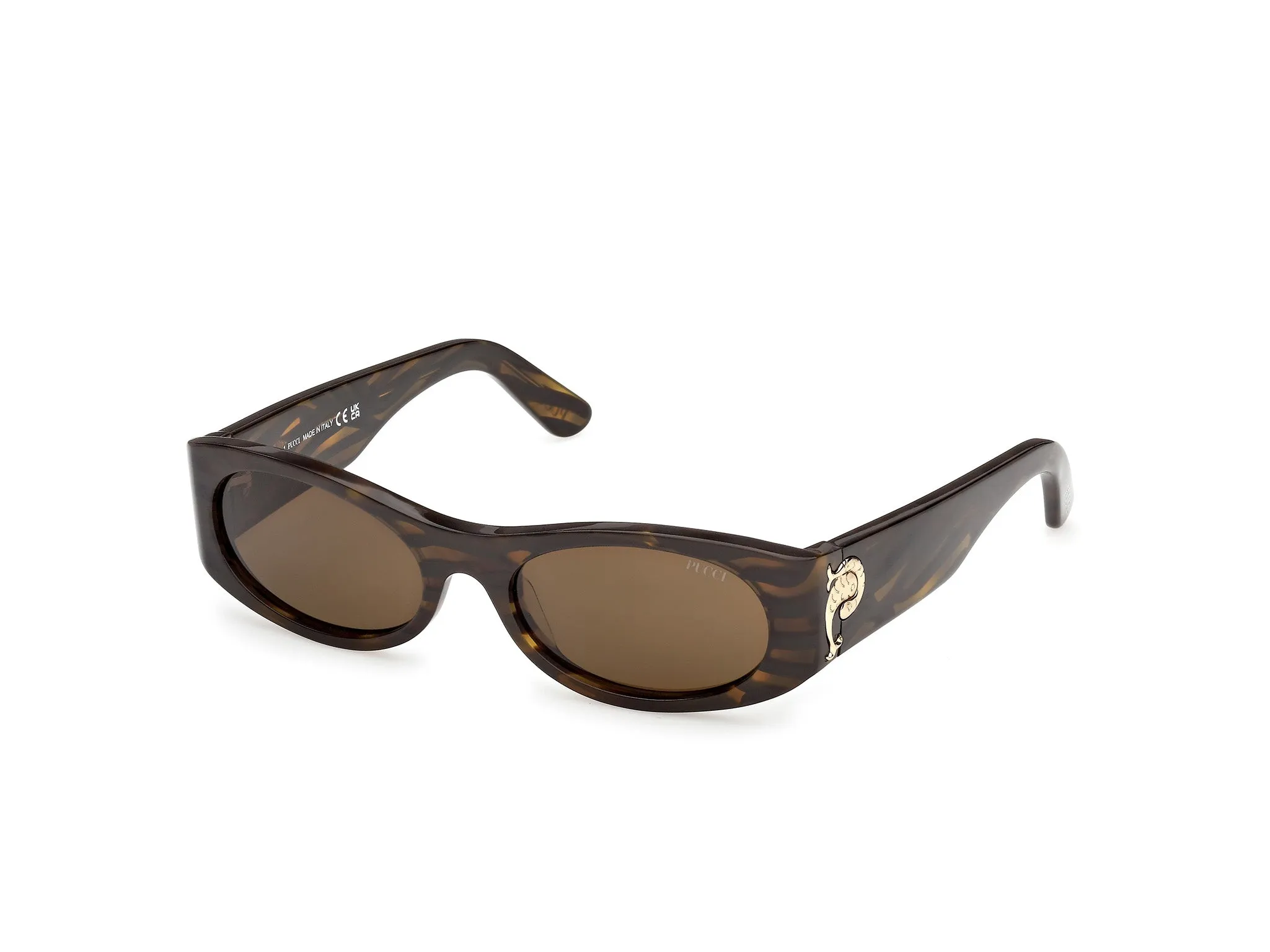 Emilio Pucci EP0243 56E Occhiali da sole Acetato Havana Marrone Maschera Normale - immagine 1