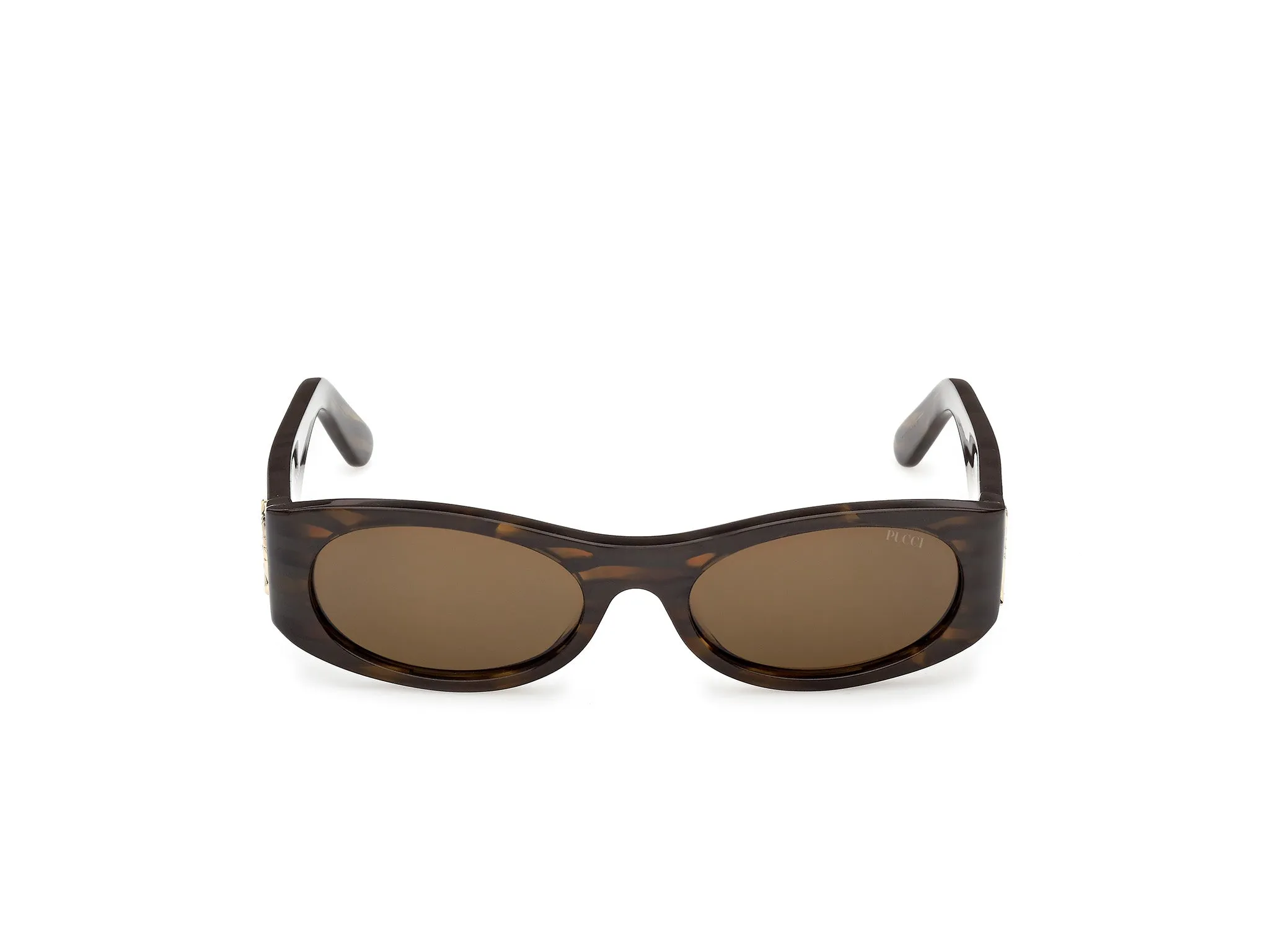 Emilio Pucci EP0243 56E Occhiali da sole Acetato Havana Marrone Maschera Normale - immagine 2