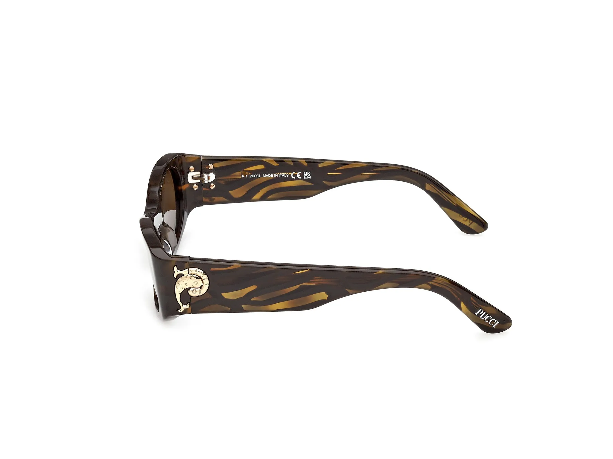 Emilio Pucci EP0243 56E Occhiali da sole Acetato Havana Marrone Maschera Normale - immagine 3