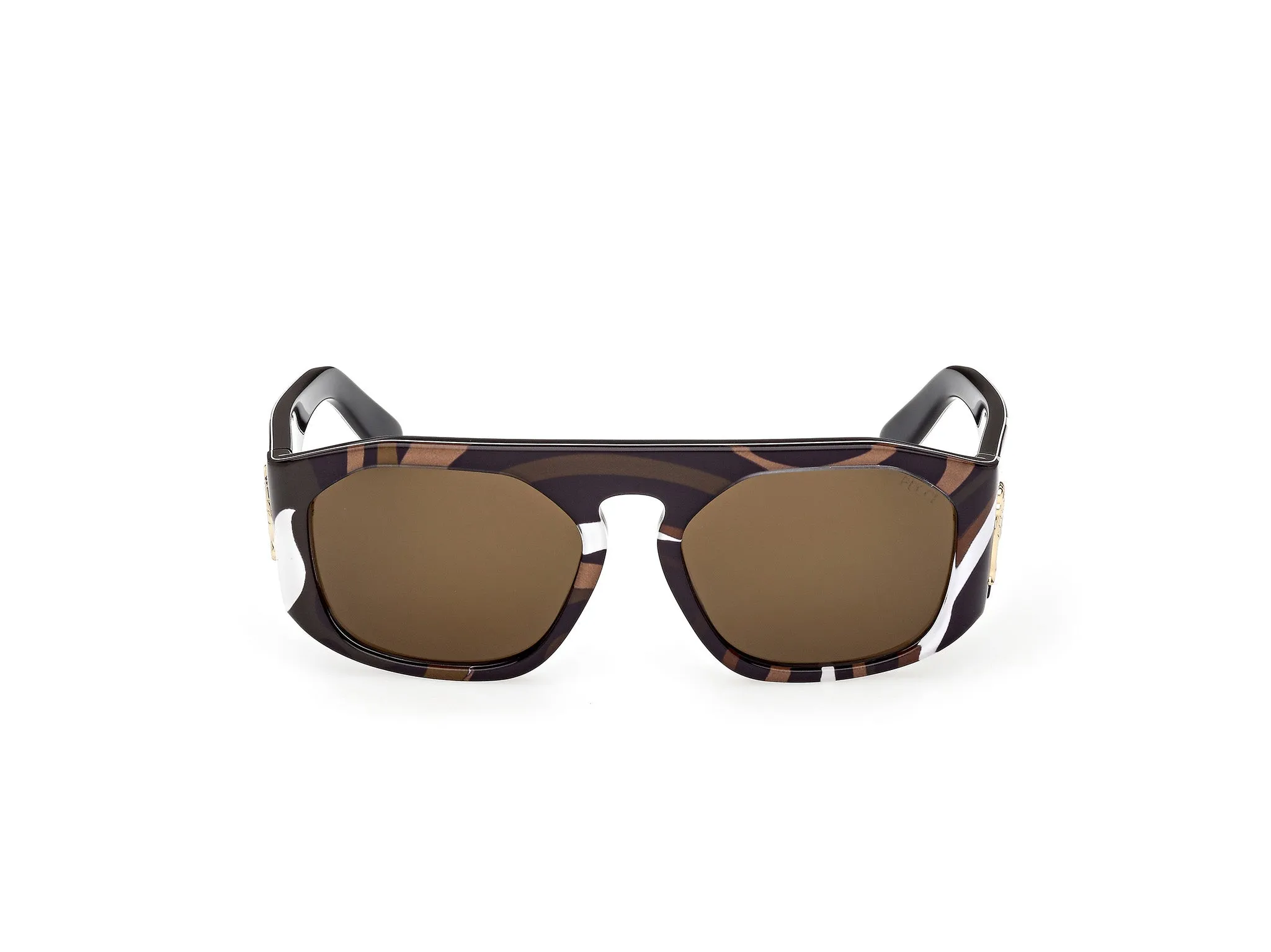 Emilio Pucci EP0242 99E Occhiali da sole Acetato Multi-colore Marrone Squadrata Normale - immagine 2