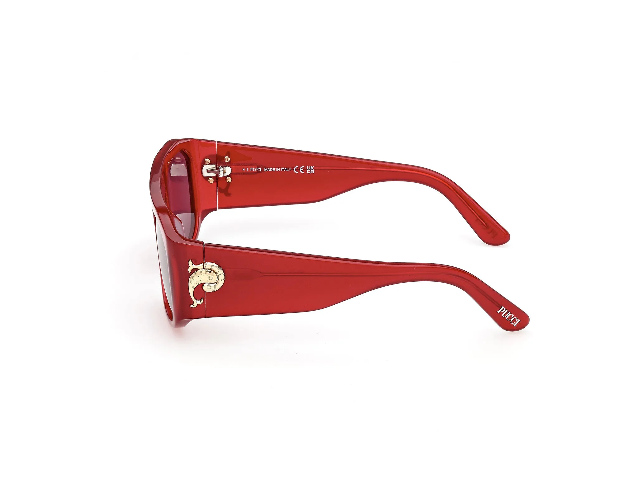 Emilio Pucci EP0242 66S Occhiali da sole Acetato Rosso Bordeaux Squadrata Normale - immagine 3