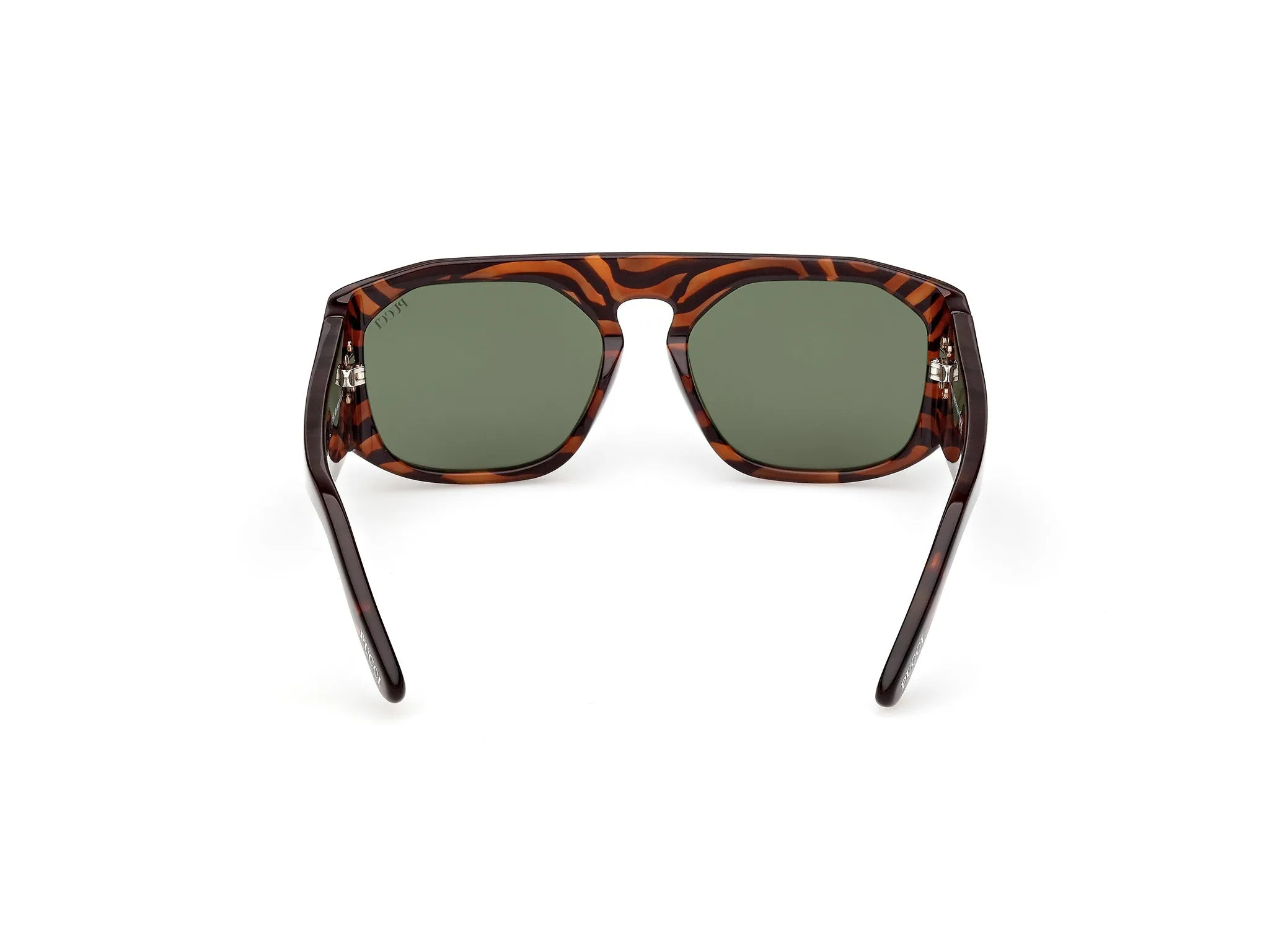 Emilio Pucci EP0242 56N Occhiali da sole Acetato Havana Verde Squadrata Normale - immagine 4