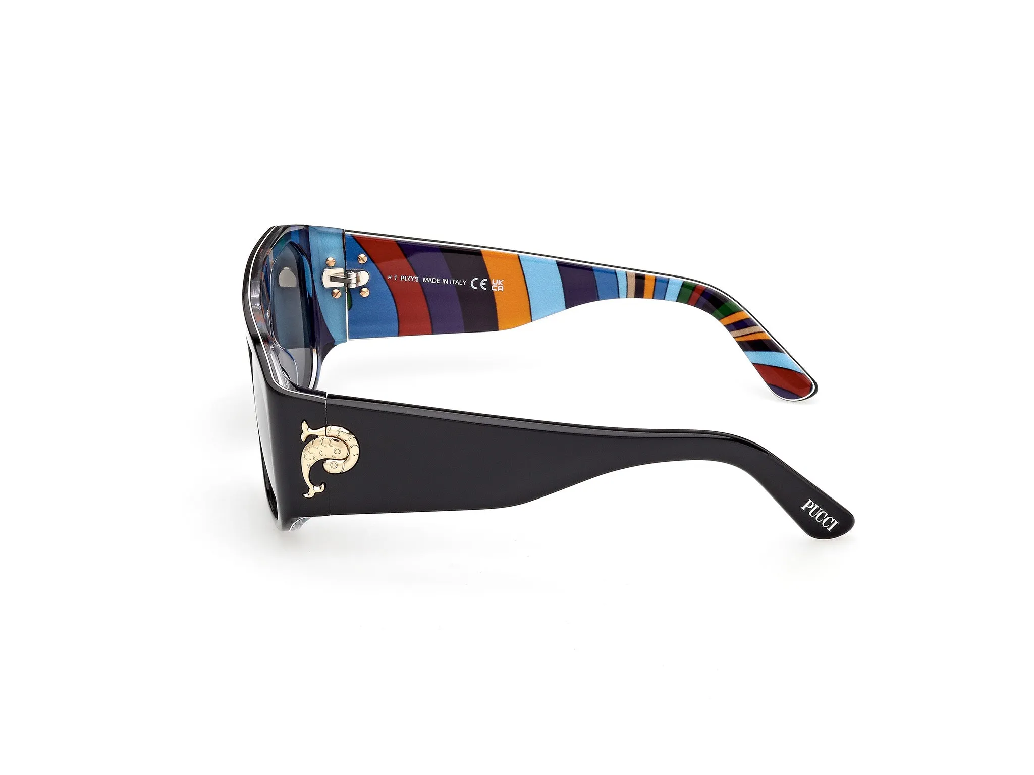 Emilio Pucci EP0242 05A Occhiali da sole Acetato Nero Fumo Squadrata Normale - immagine 3