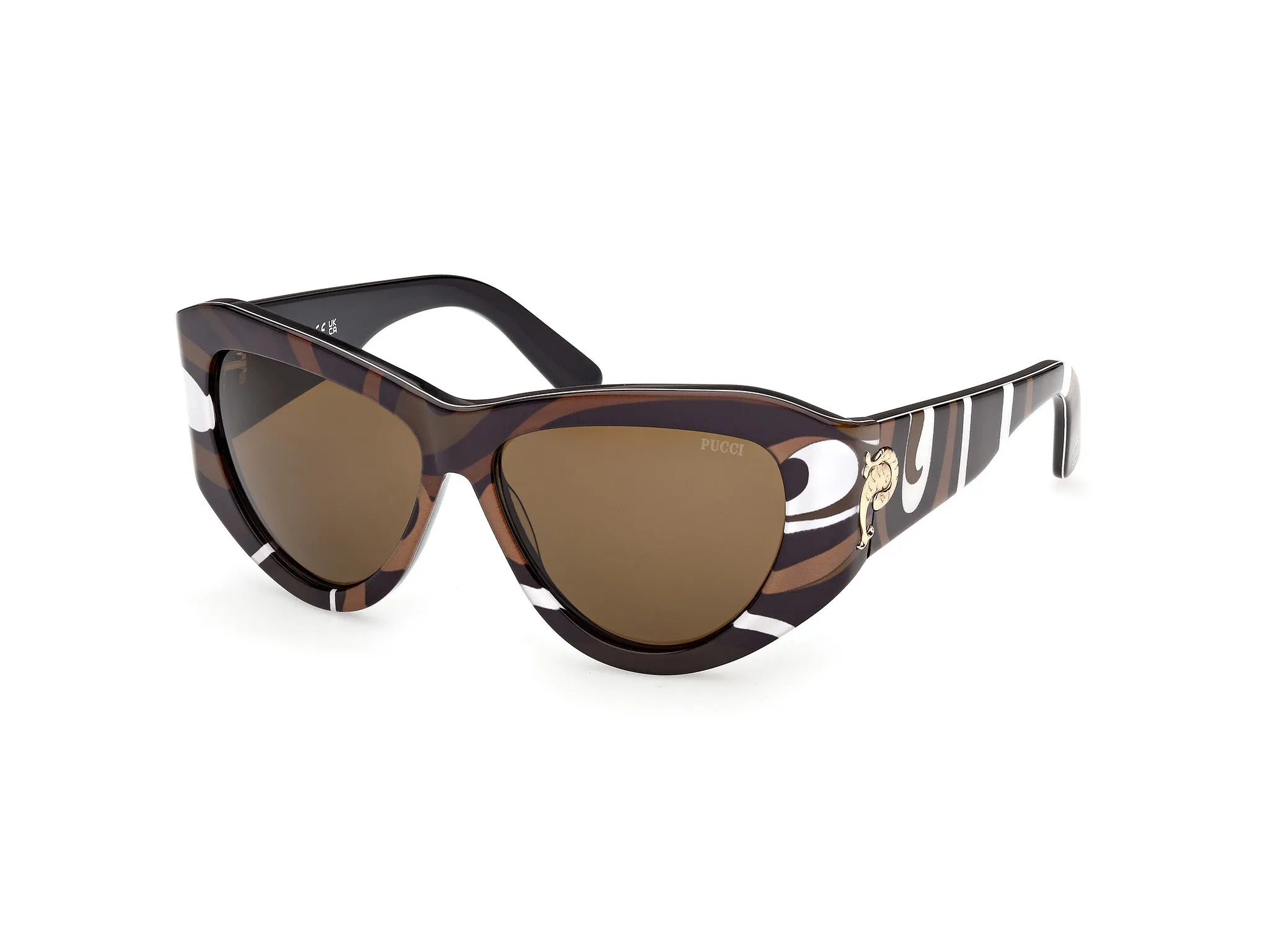 Emilio Pucci EP0241 99E Occhiali da sole Acetato Multi-colore Marrone Cat Eye Normale - immagine 1