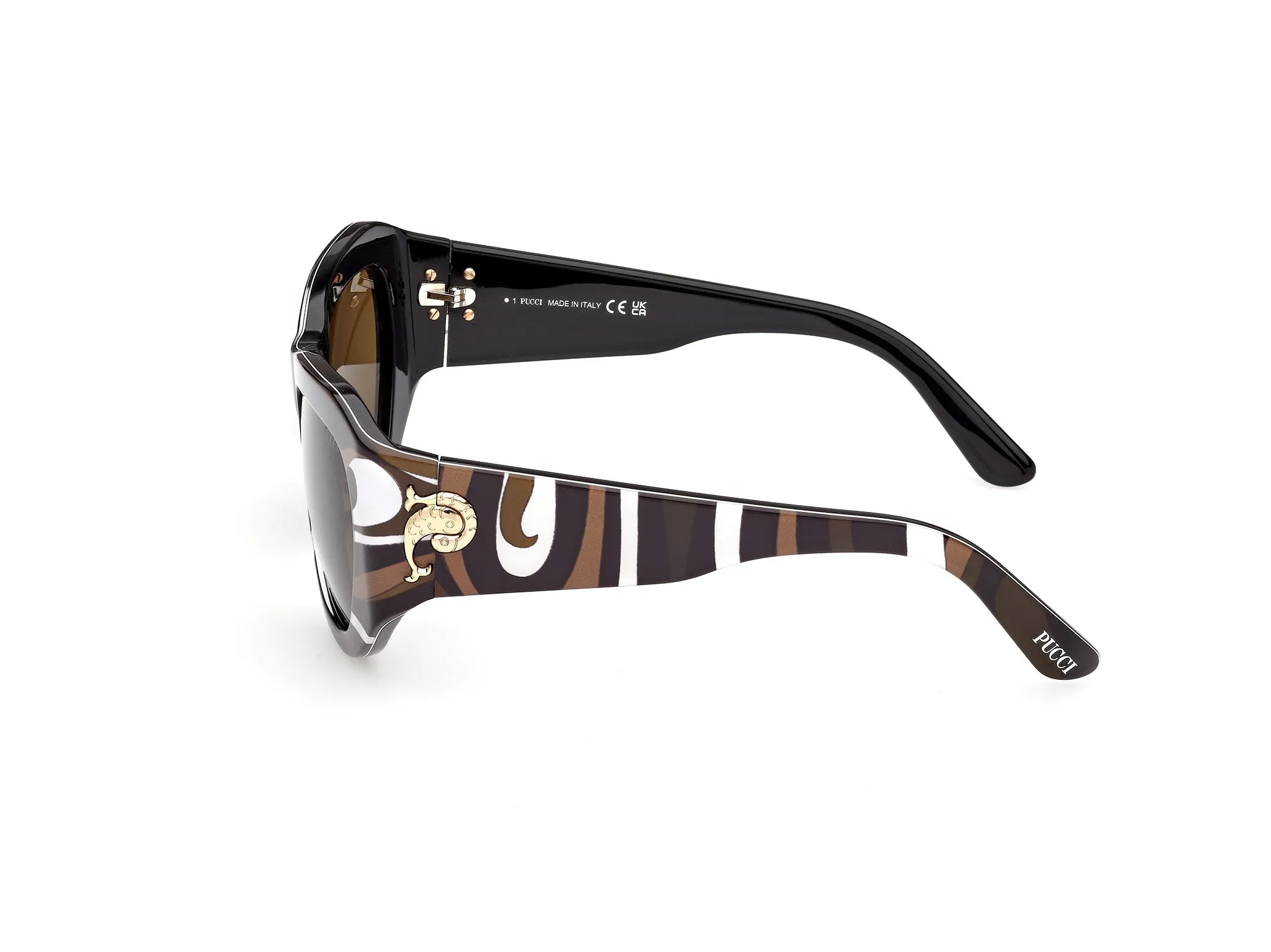 Emilio Pucci EP0241 99E Occhiali da sole Acetato Multi-colore Marrone Cat Eye Normale - immagine 3