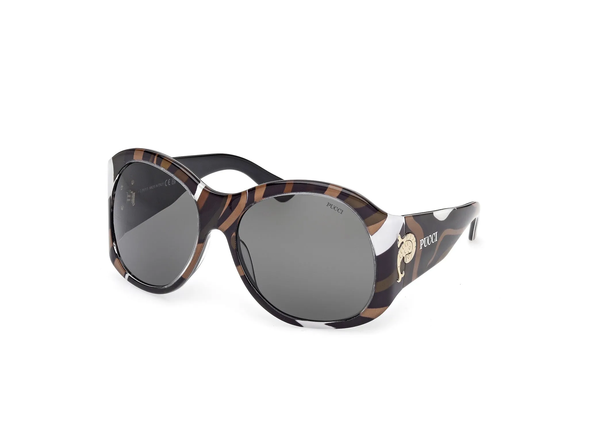 Emilio Pucci EP0233 99B Occhiali da sole Acetato Multi-colore Fumo Geometrica Normale - immagine 1