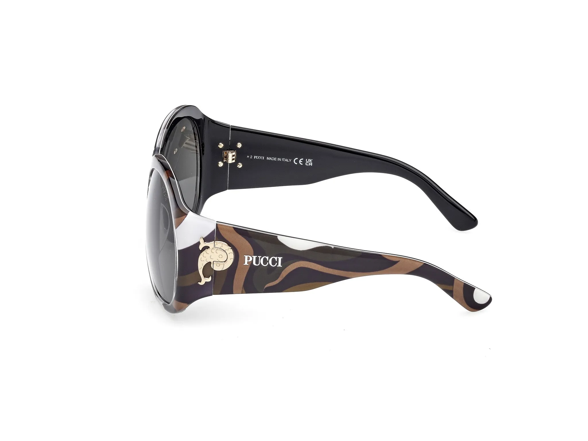 Emilio Pucci EP0233 99B Occhiali da sole Acetato Multi-colore Fumo Geometrica Normale - immagine 3