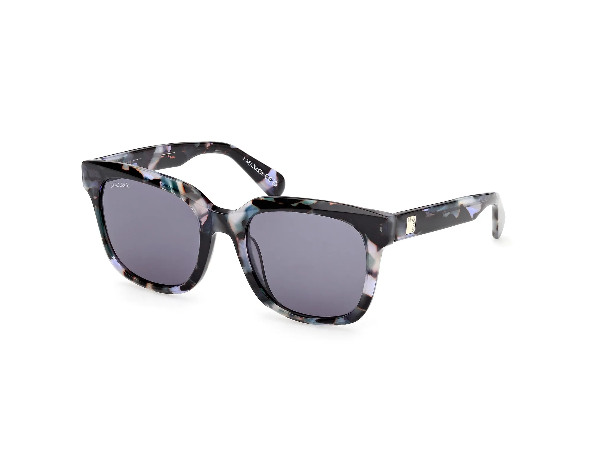 MAX&Co MO0146 55V Occhiali da sole Acetato Havana Blu Squadrata Normale - immagine 1