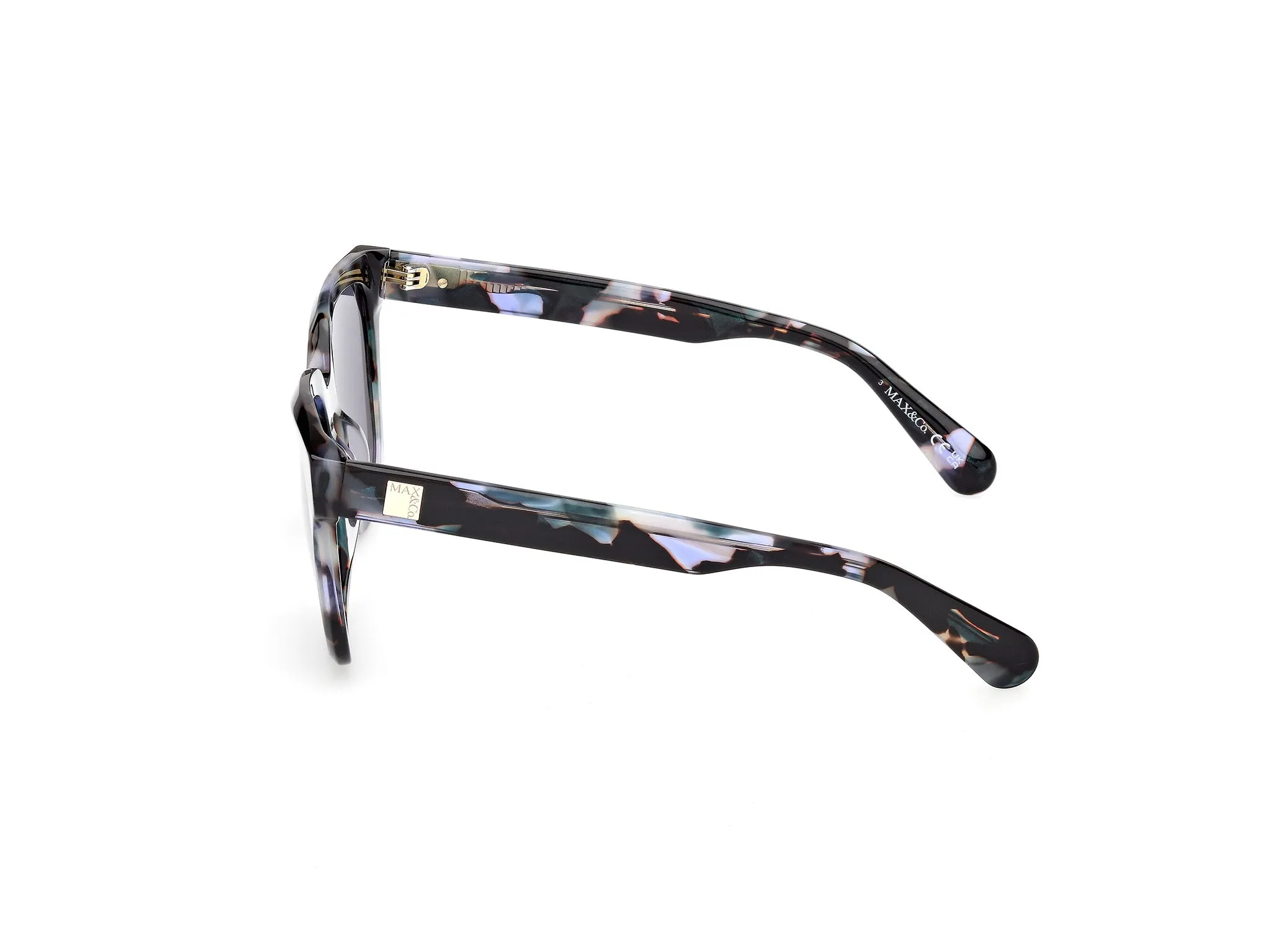MAX&Co MO0146 55V Occhiali da sole Acetato Havana Blu Squadrata Normale - immagine 3
