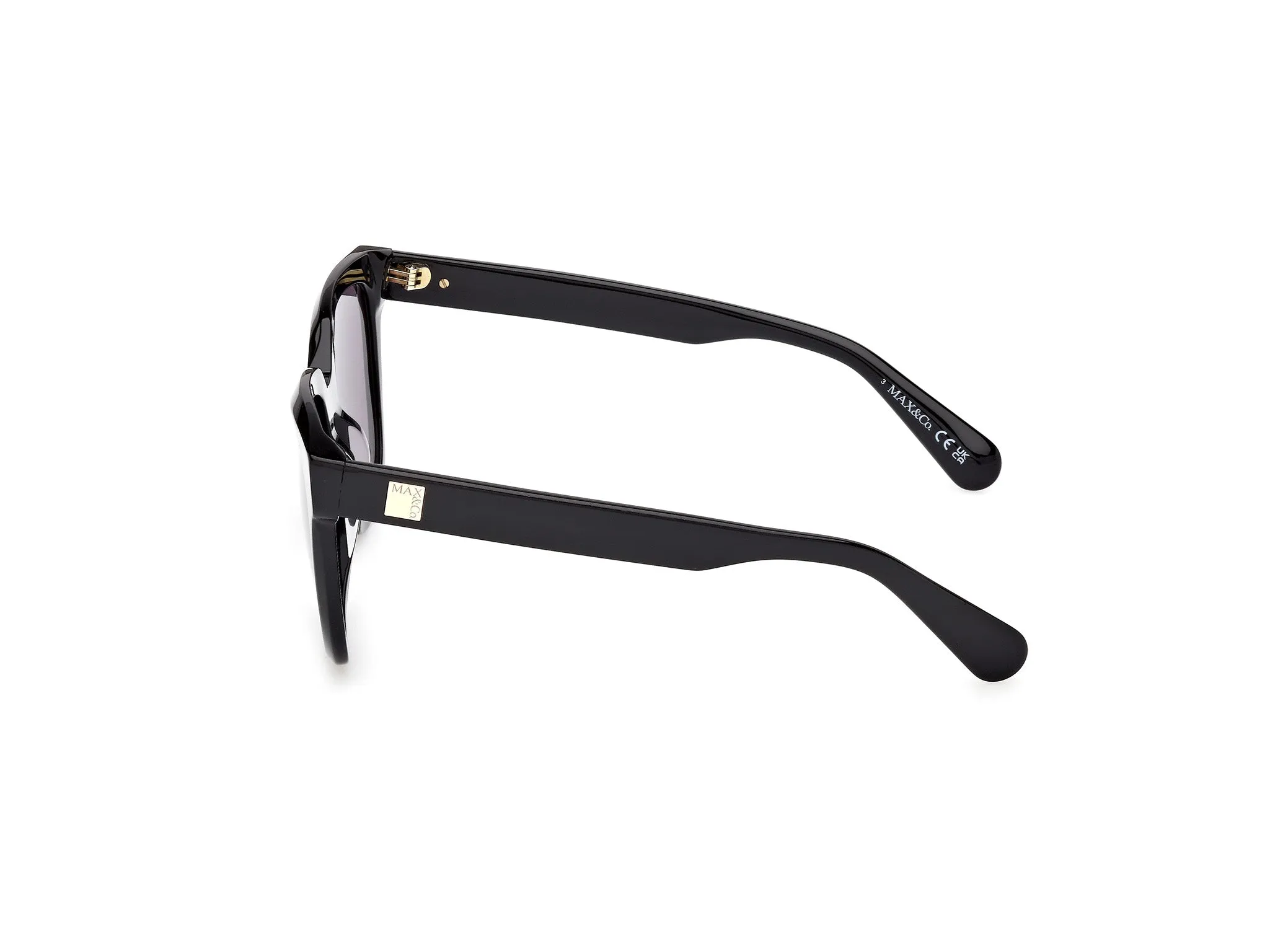 MAX&Co MO0146 01A Occhiali da sole Acetato Nero Fumo Squadrata Normale - immagine 3