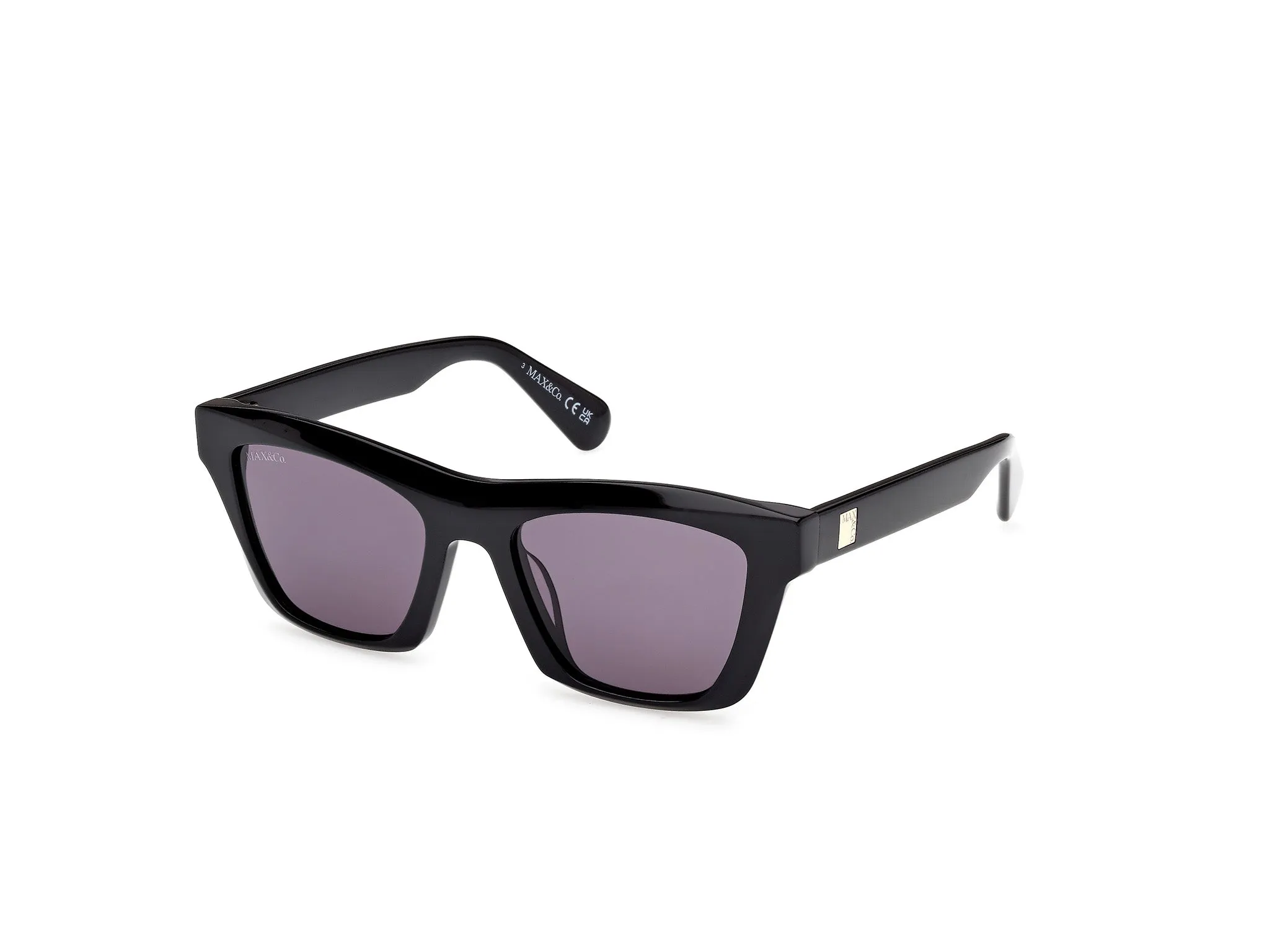 MAX&Co MO0145 01A Occhiali da sole Acetato Nero Fumo Squadrata Normale - immagine 1