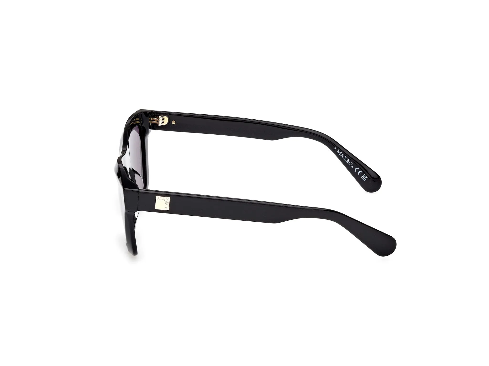 MAX&Co MO0145 01A Occhiali da sole Acetato Nero Fumo Squadrata Normale - immagine 3