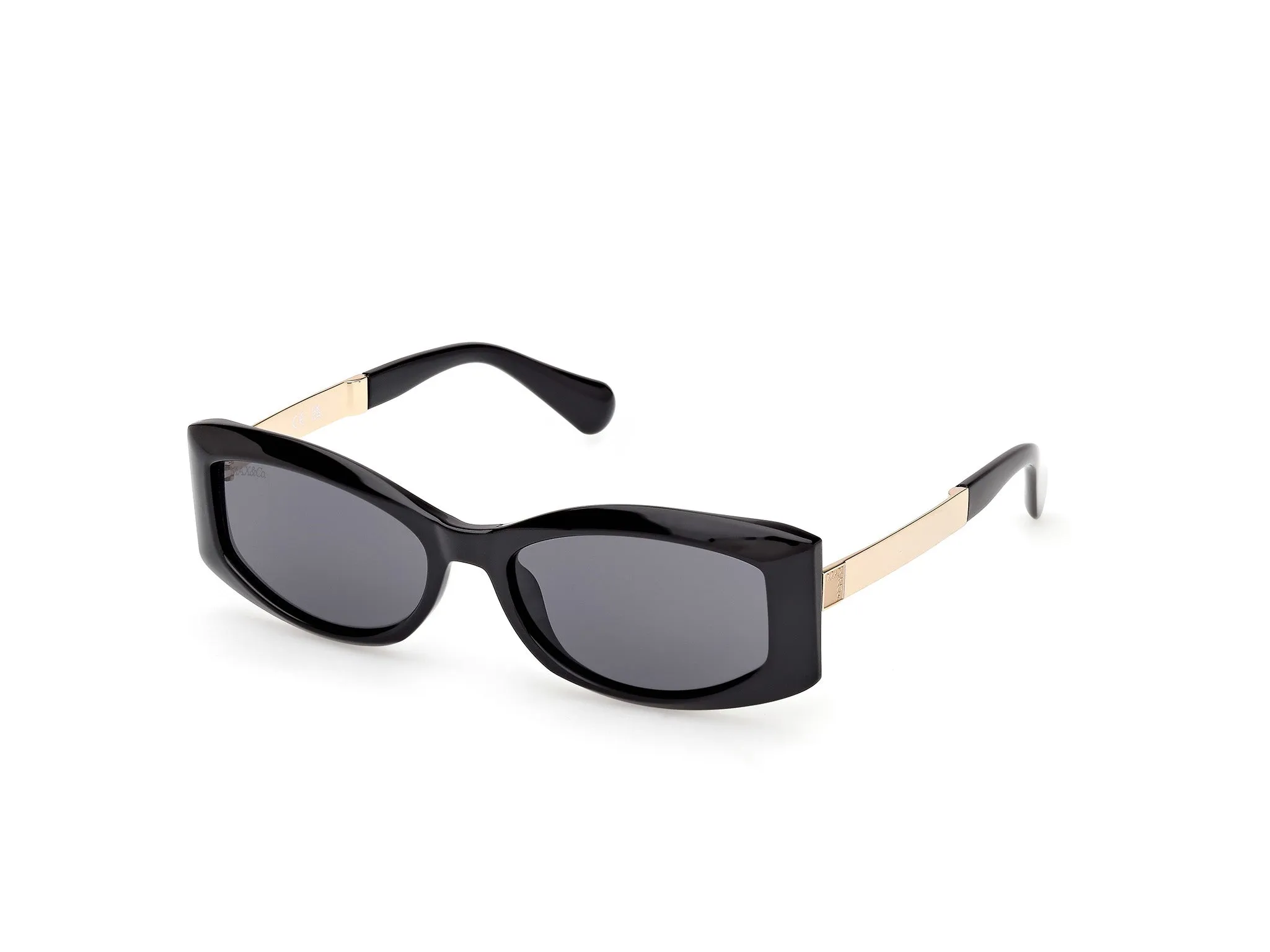 MAX&Co MO0144 01A Occhiali da sole Iniettato Nero Fumo Squadrata Normale - immagine 1