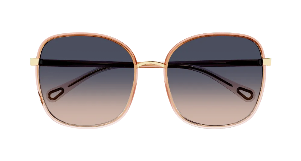Chloé CH0031S 009 Occhiali da sole Bio-iniettato Arancione Grigio Squadrata Sfumato - immagine 2