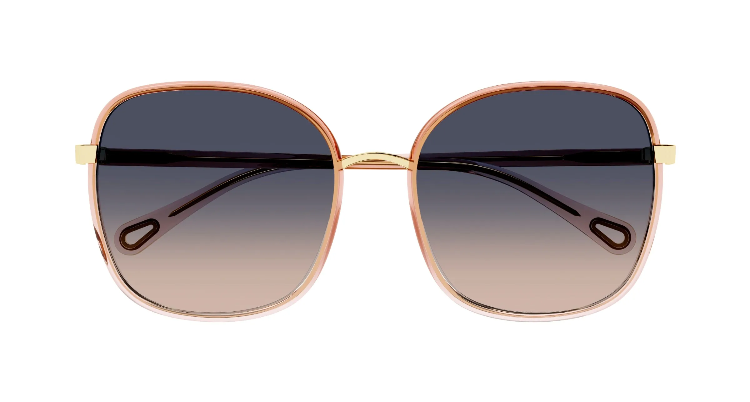 Chloé CH0031S 009 Occhiali da sole Bio-iniettato Arancione Grigio Squadrata Sfumato - immagine 3