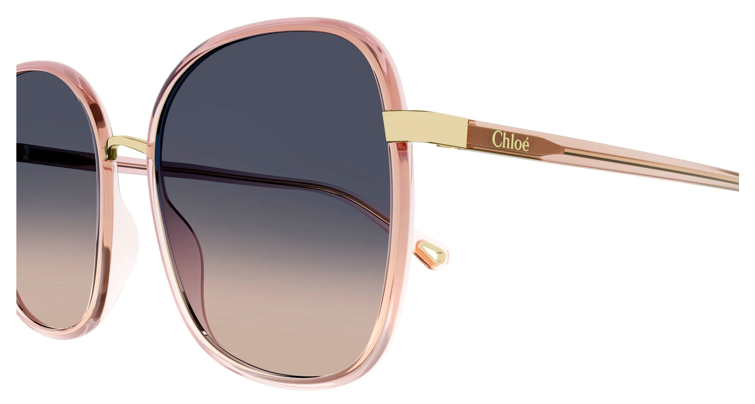 Chloé CH0031S 009 Occhiali da sole Bio-iniettato Arancione Grigio Squadrata Sfumato - immagine 4