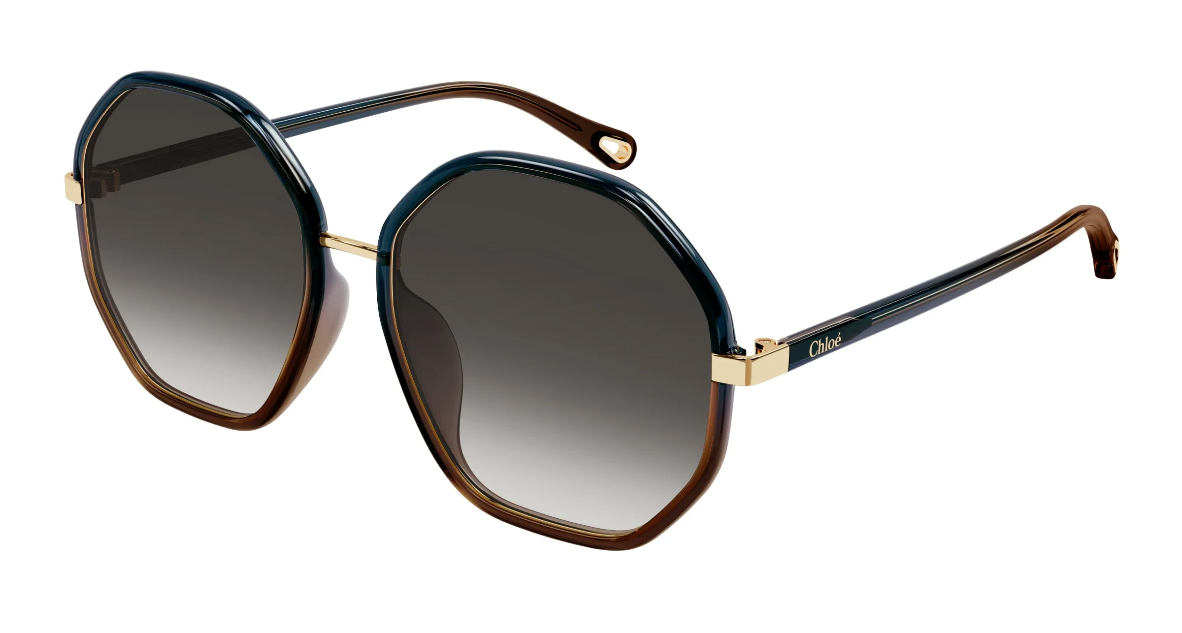 Chloé CH0133SA 003 Occhiali da sole Bio-iniettato Grigio Grigio Geometrica Sfumato - immagine 1