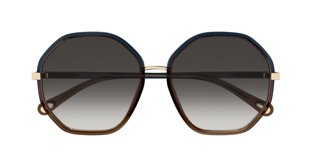 Chloé CH0133SA 003 Occhiali da sole Bio-iniettato Grigio Grigio Geometrica Sfumato - immagine 2