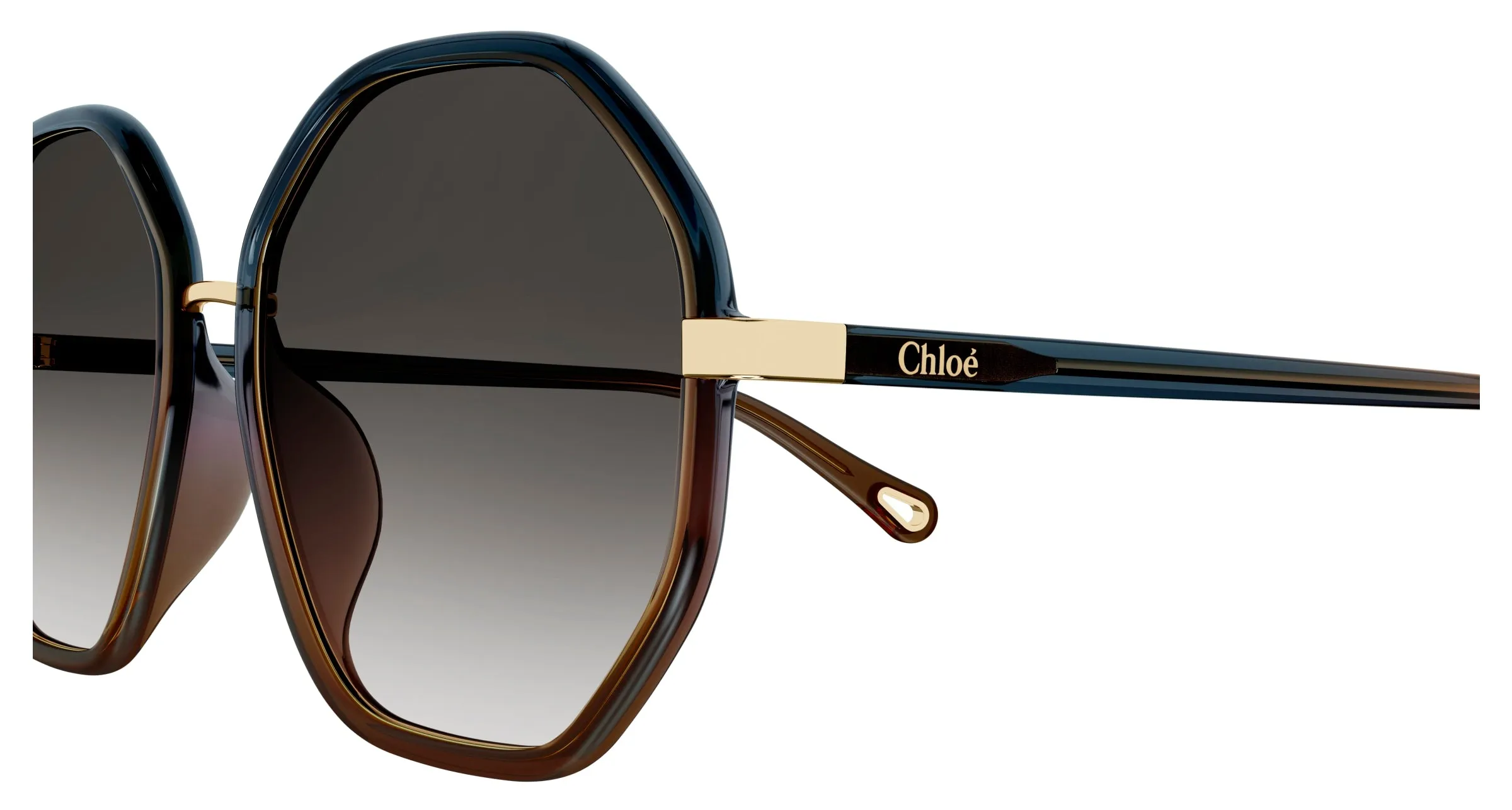 Chloé CH0133SA 003 Occhiali da sole Bio-iniettato Grigio Grigio Geometrica Sfumato - immagine 4