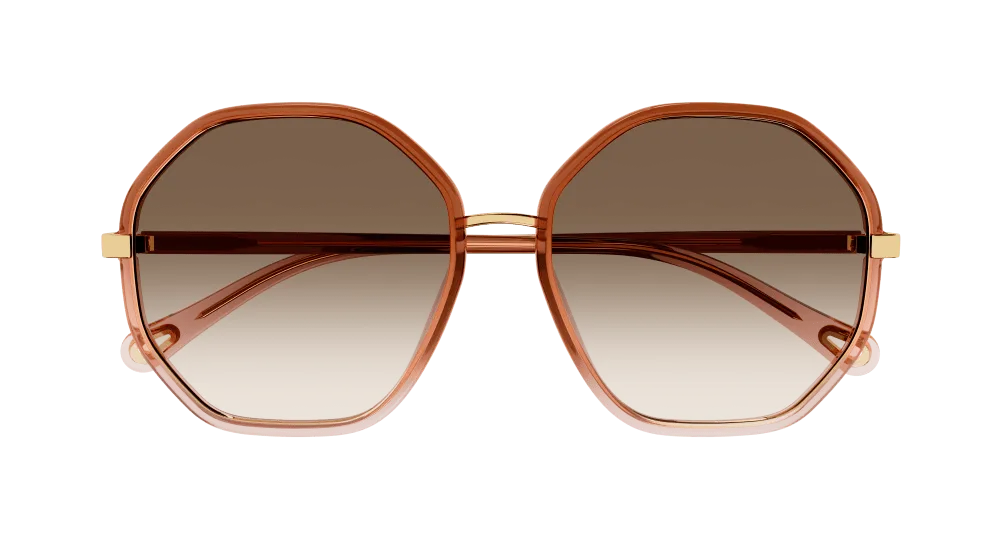 Chloé CH0133SA 002 Occhiali da sole Bio-iniettato Marrone Marrone Geometrica Sfumato - immagine 2