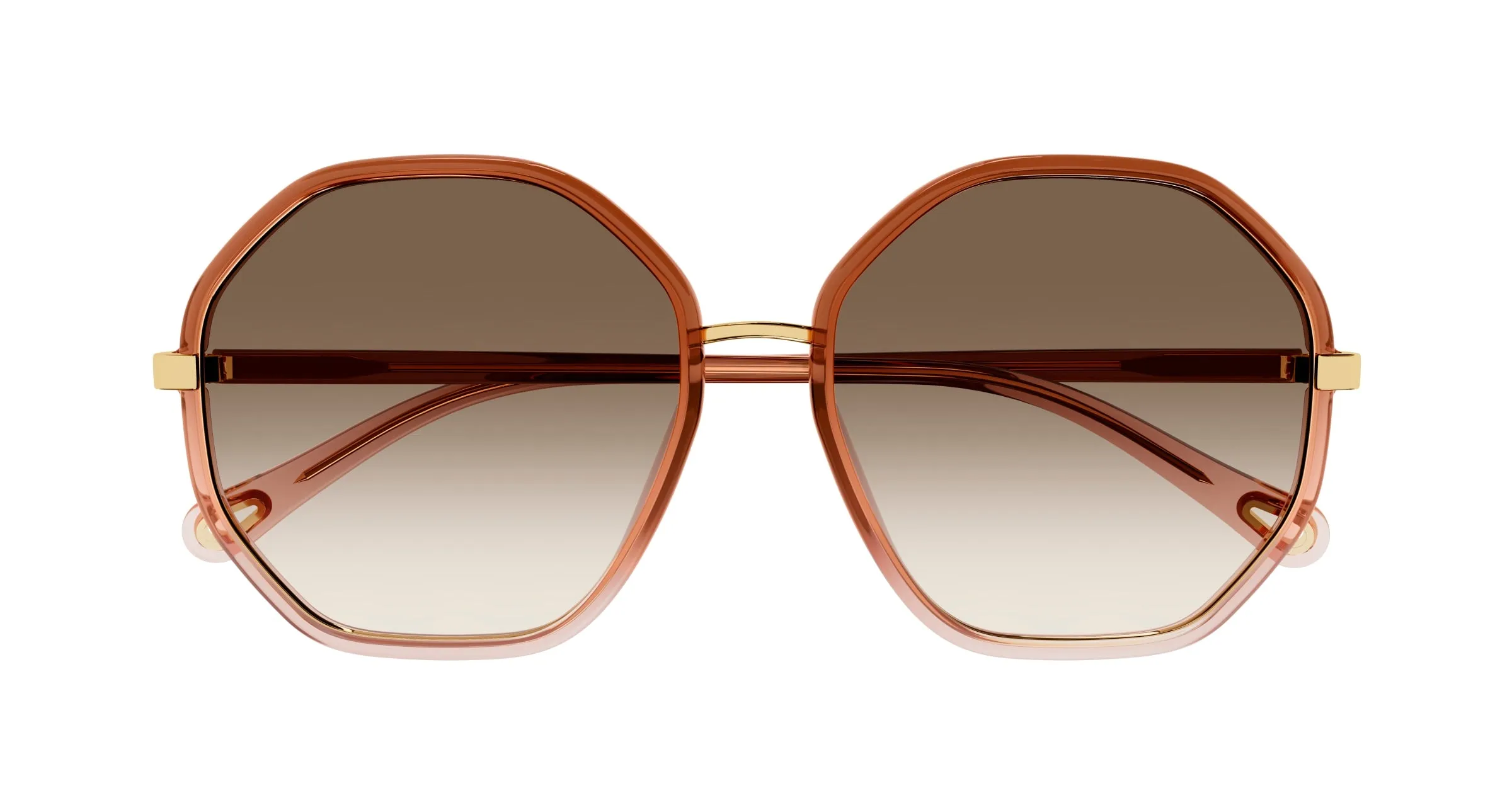 Chloé CH0133SA 002 Occhiali da sole Bio-iniettato Marrone Marrone Geometrica Sfumato - immagine 3