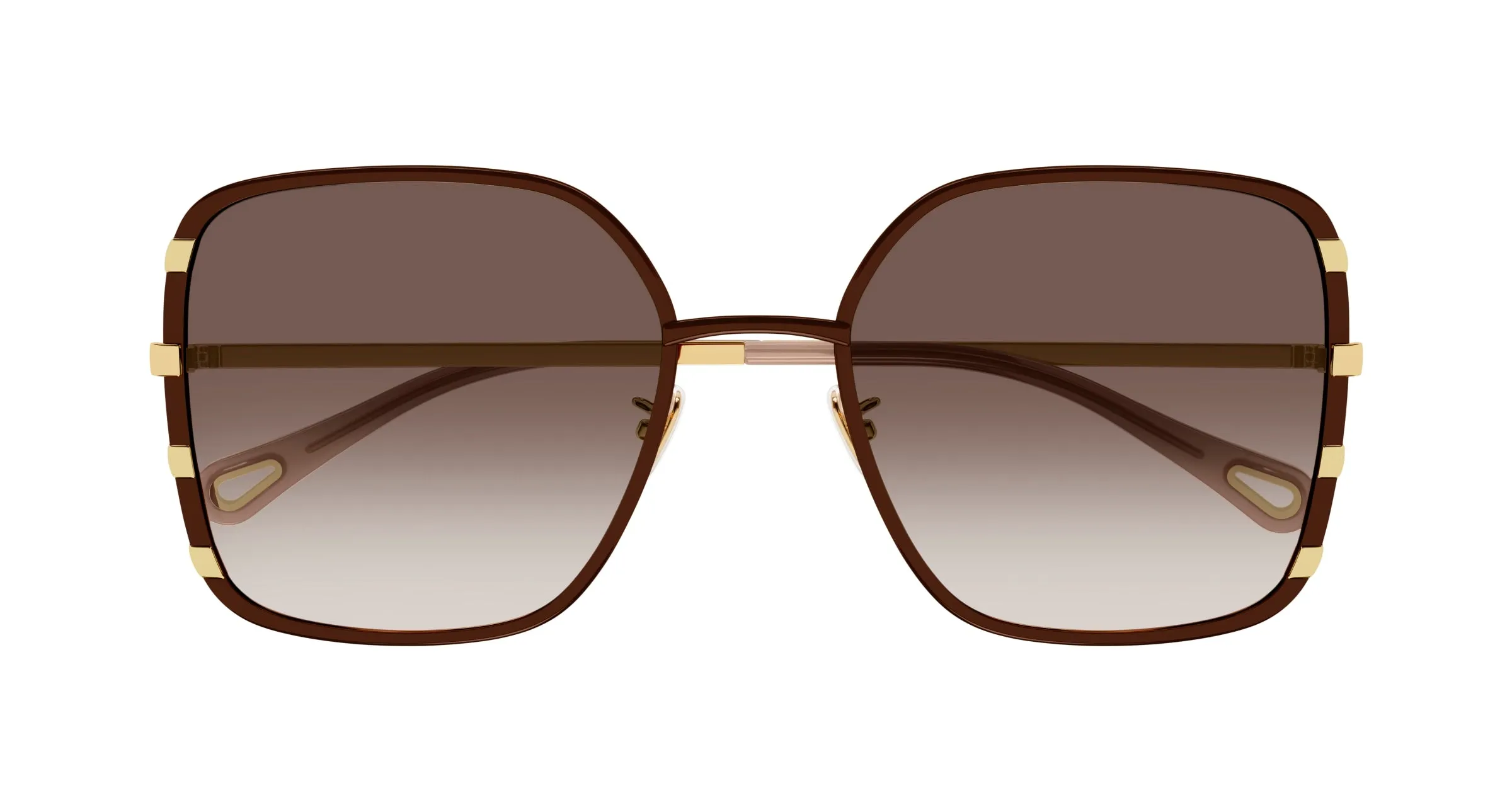 Chloé CH0143S 005 Occhiali da sole Metallo Marrone Marrone Squadrata Sfumato - immagine 3