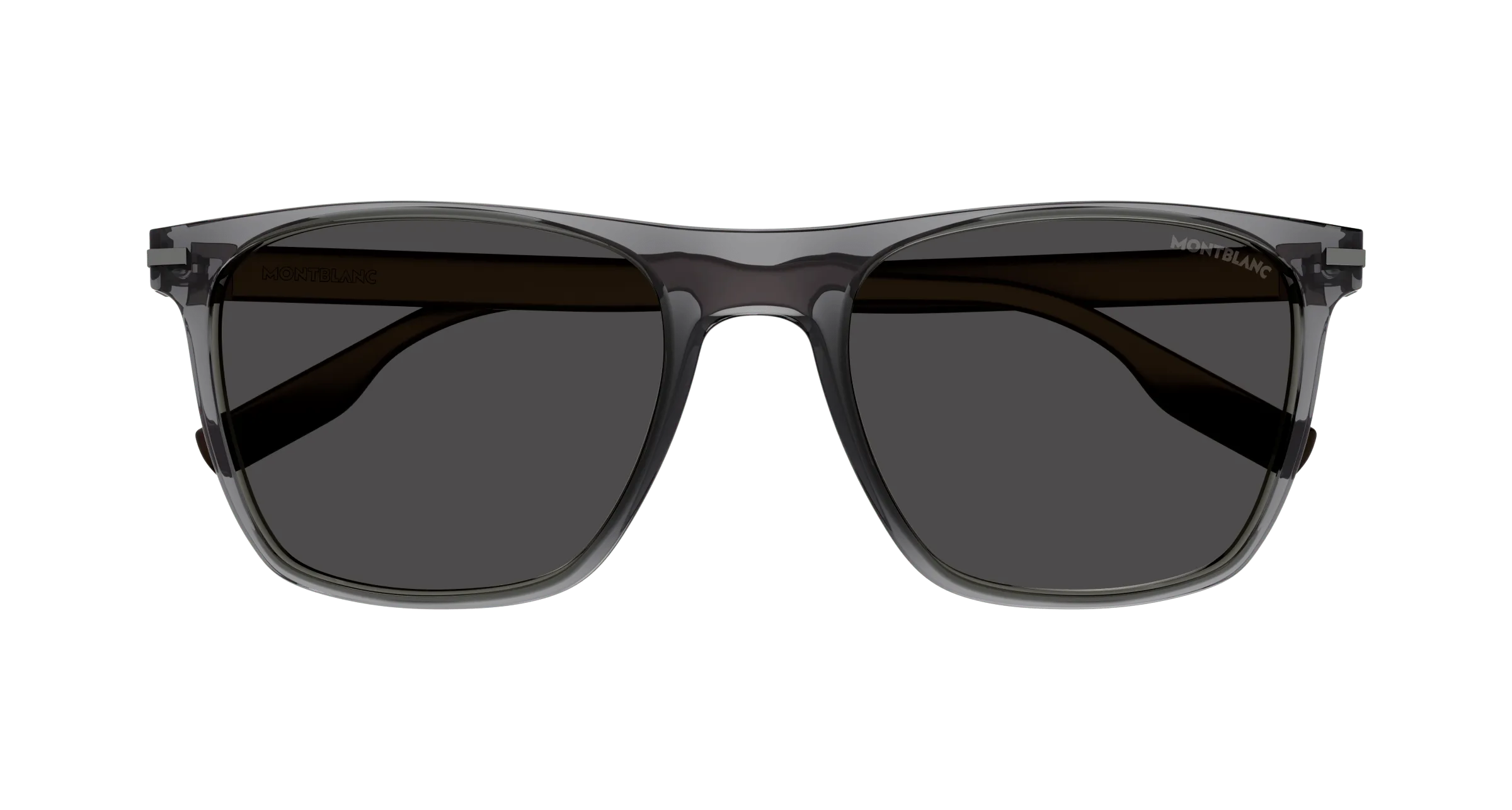 Montblanc MB0248S 004 Occhiali da sole Acetato Grigio Grigio Squadrata Normale - immagine 2
