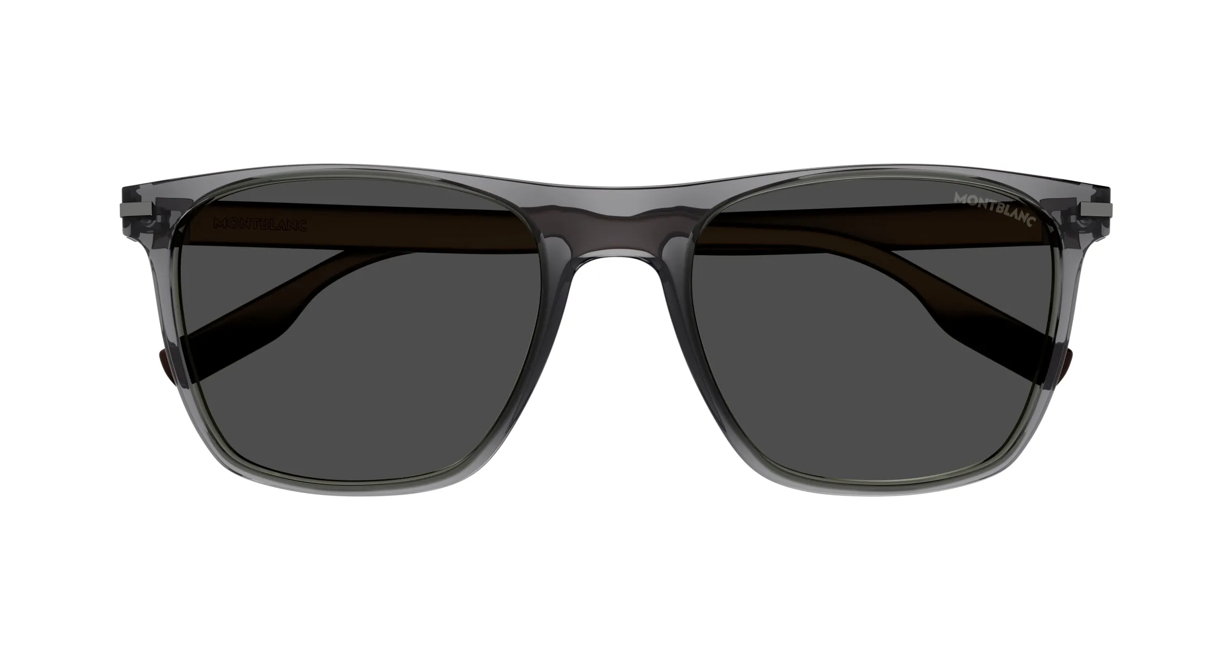 Montblanc MB0248S 004 Occhiali da sole Acetato Grigio Grigio Squadrata Normale - immagine 3