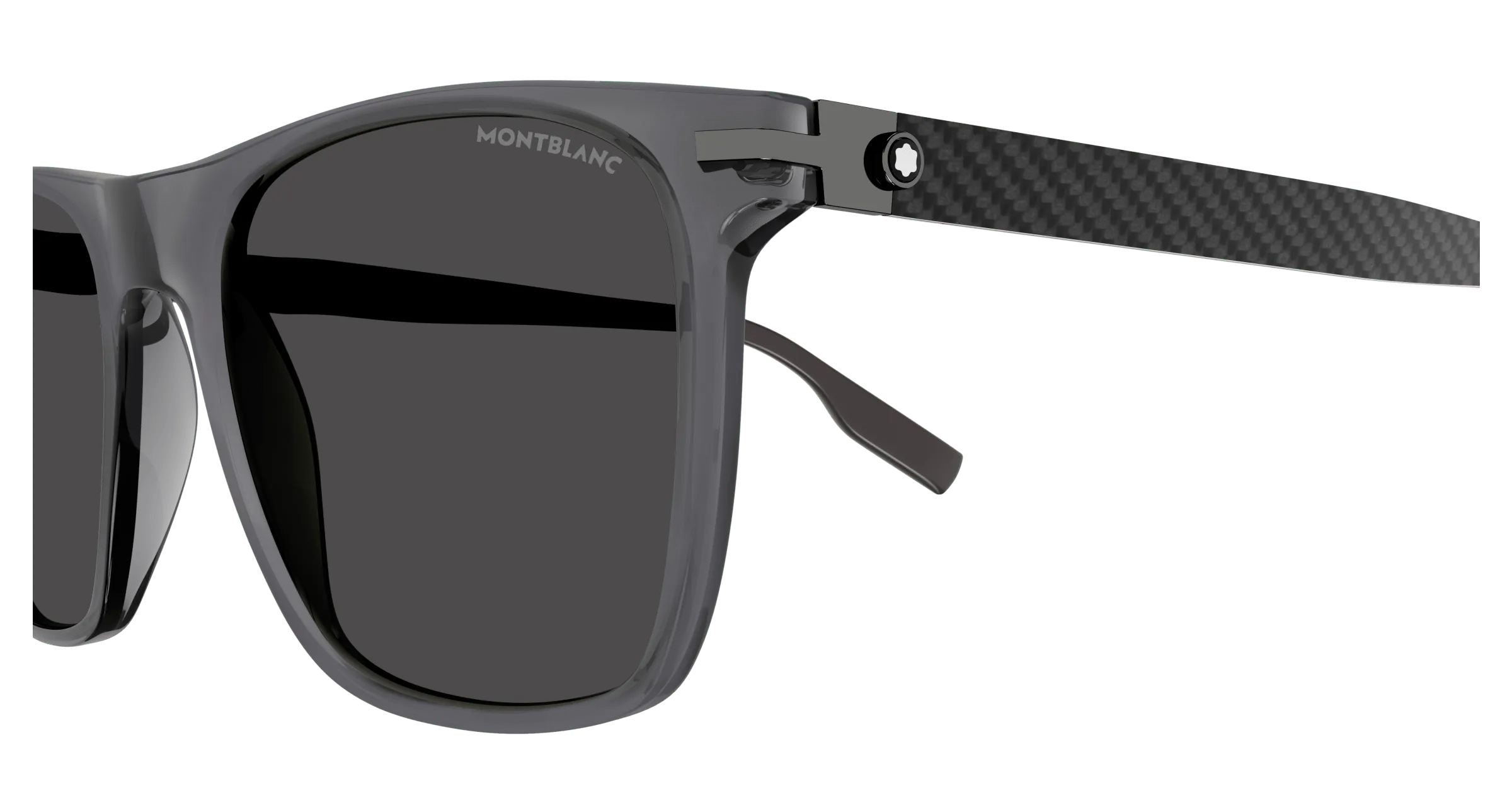 Montblanc MB0248S 004 Occhiali da sole Acetato Grigio Grigio Squadrata Normale - immagine 4