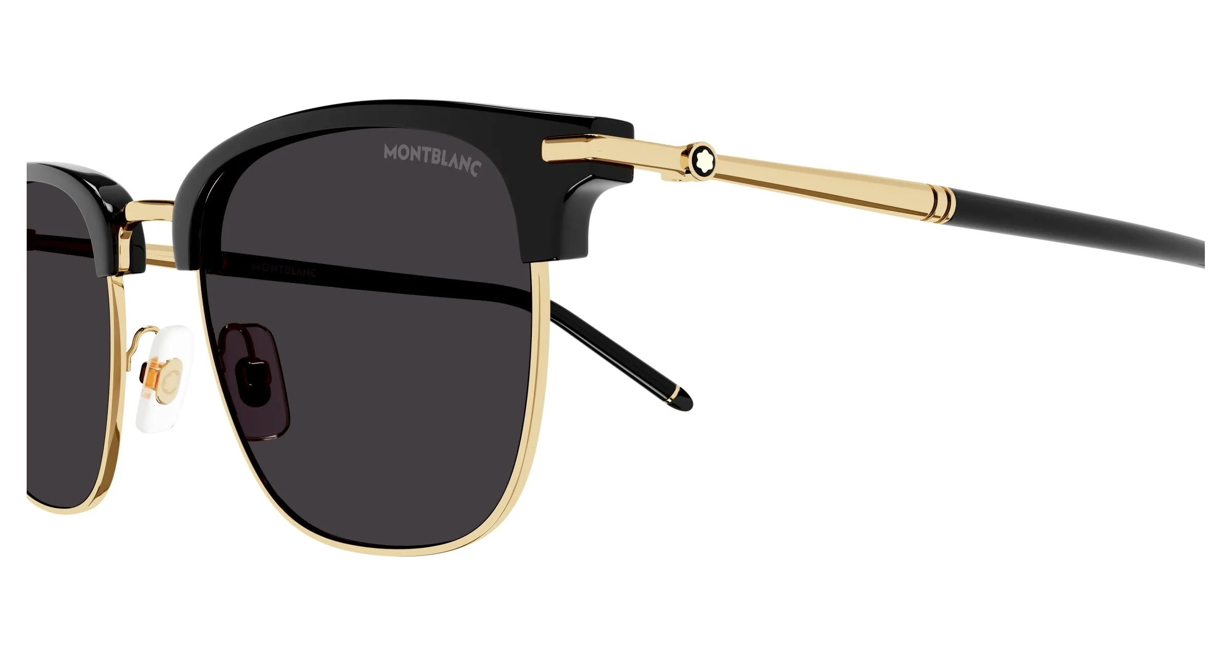 Montblanc MB0242S 005 Occhiali da sole Acetato Nero Grigio Geometrica - immagine 4